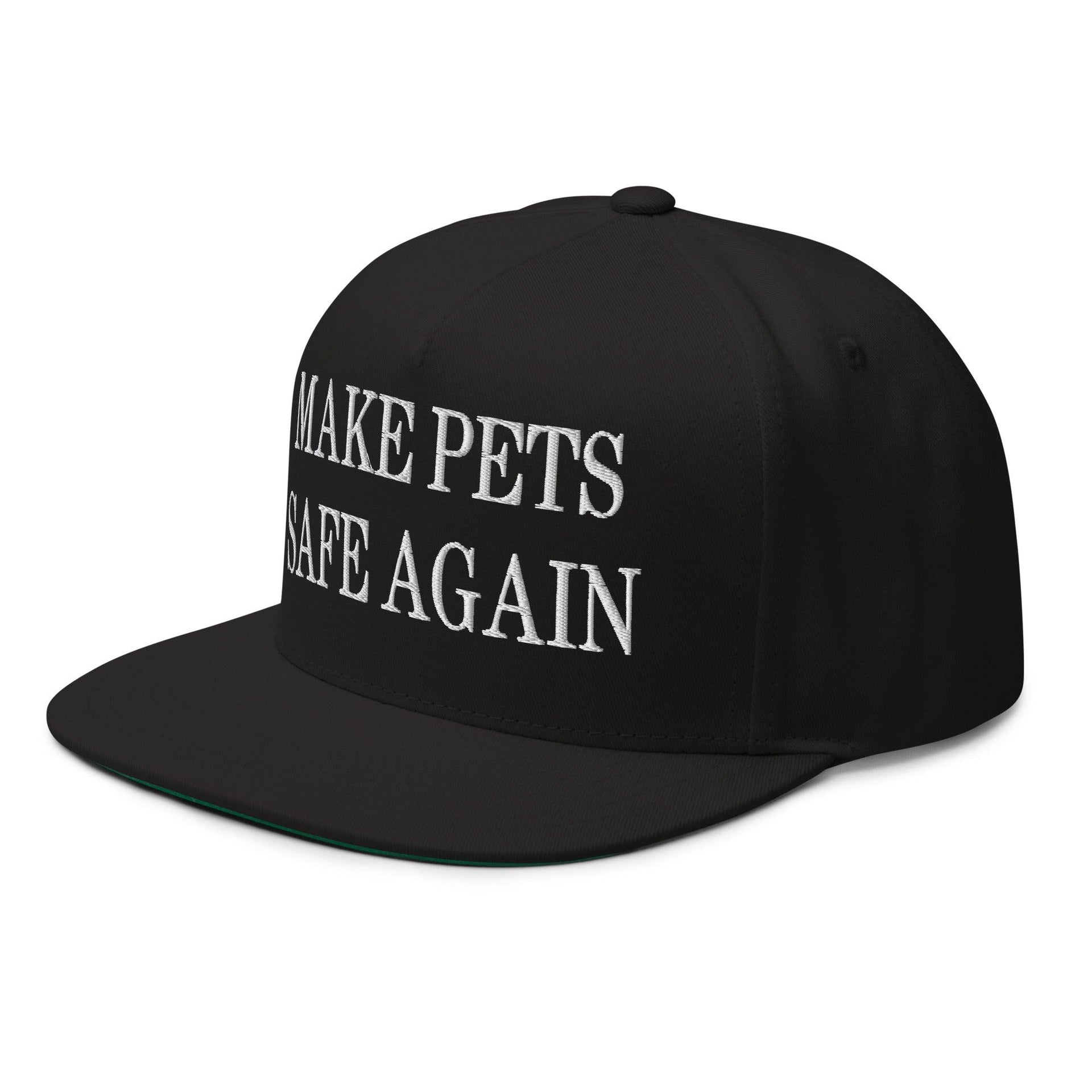 Make Pets Safe Again Embroidered 5 Panel Flat Bill Brim Snapback Hat Capital Crowns Make Again Snapback Hats