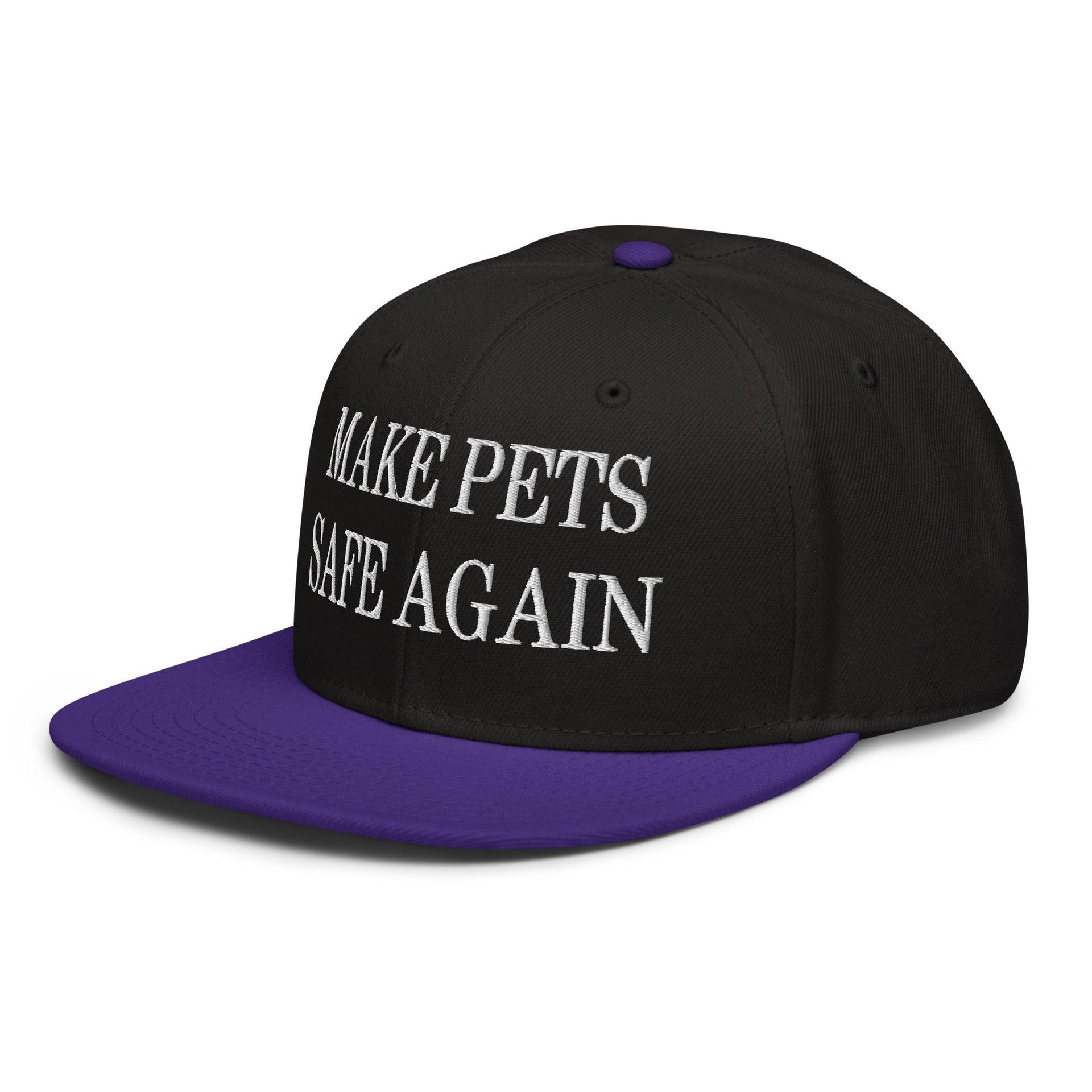 Make Pets Safe Again Embroidered Flat Brim Bill Snapback Hat Capital Crowns Make Again Snapback Hats