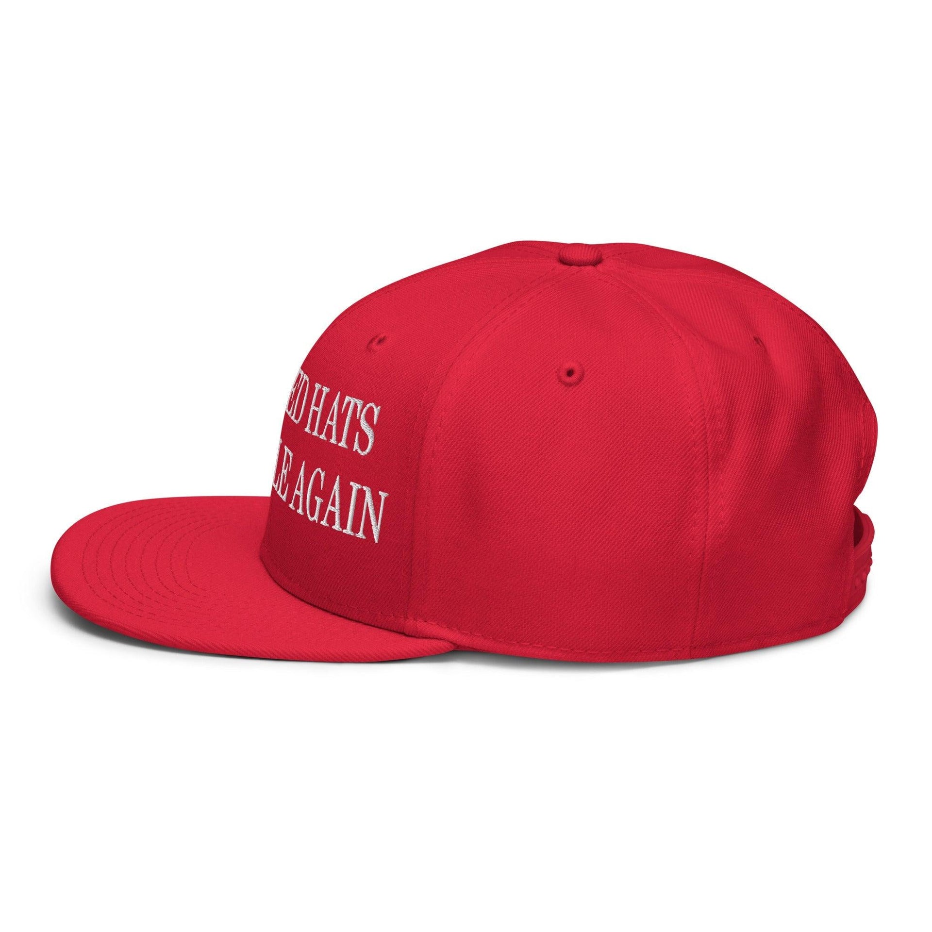 Make Red Hats Wearable Again Embroidered Flat Brim Bill Snapback Hat Capital Crowns LADs Make Again