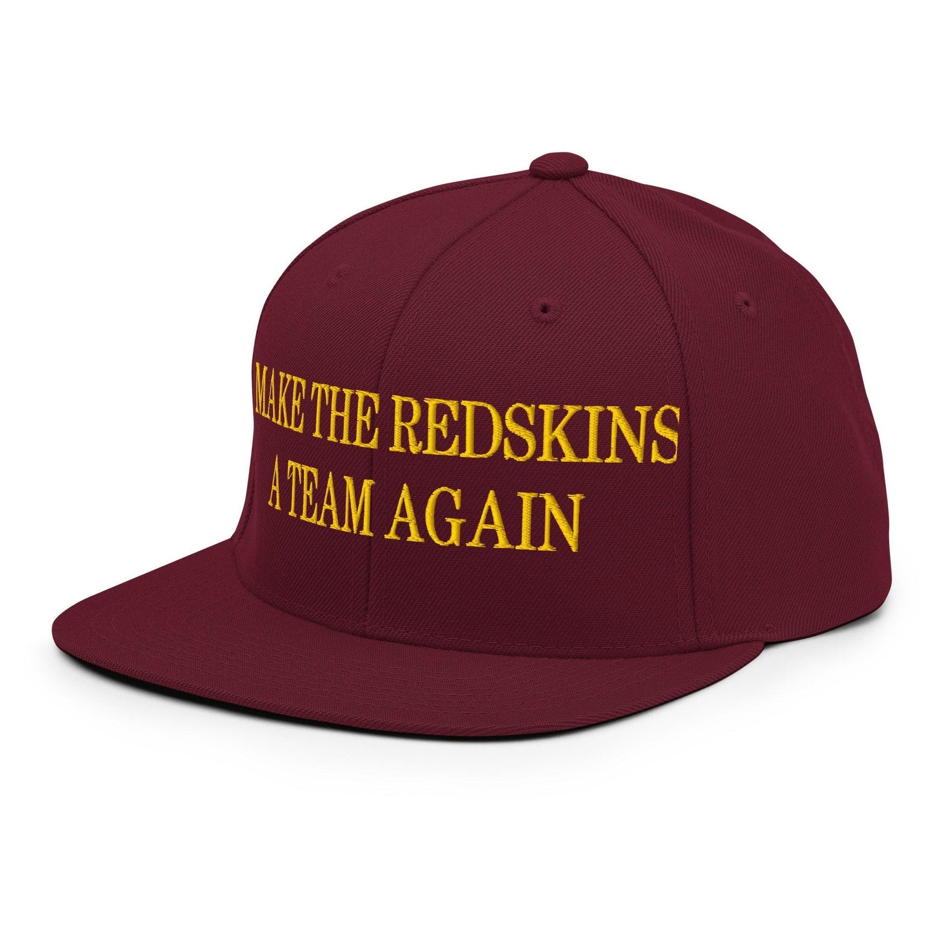 Make The Redskins a Team Again Embroidered Flat Bill Brim Snapback Hat Capital Crowns LADs Make Again