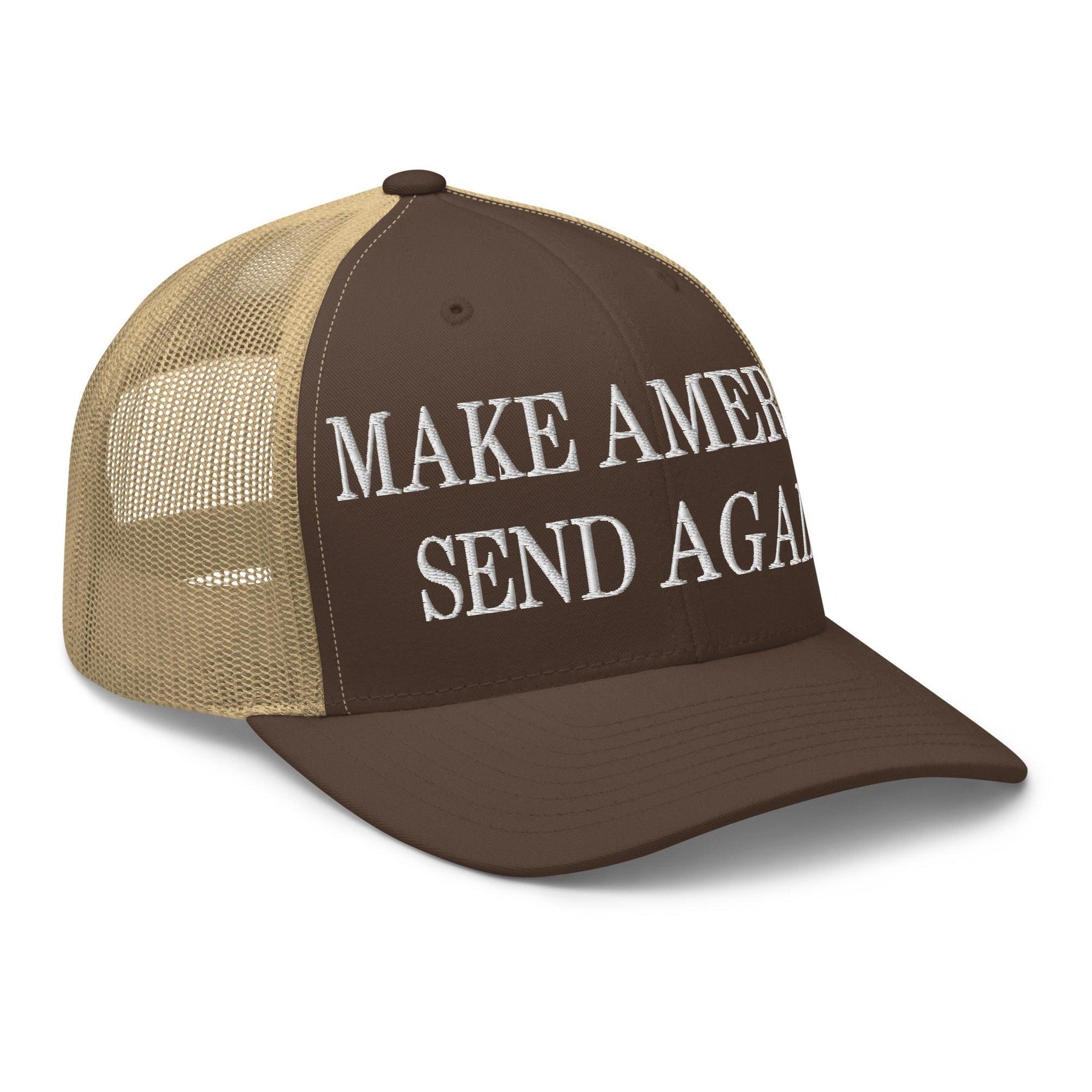 Make Us Send Again Embroidered Mesh Trucker Hat Capital Crowns Make Again Trucker Hats