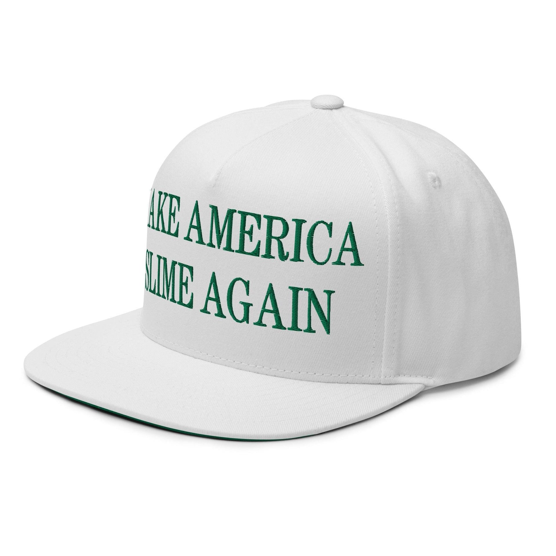 Make Us Slime Again Embroidered 5 Panel Flat Bill Brim Snapback Hat Capital Crowns Make Again