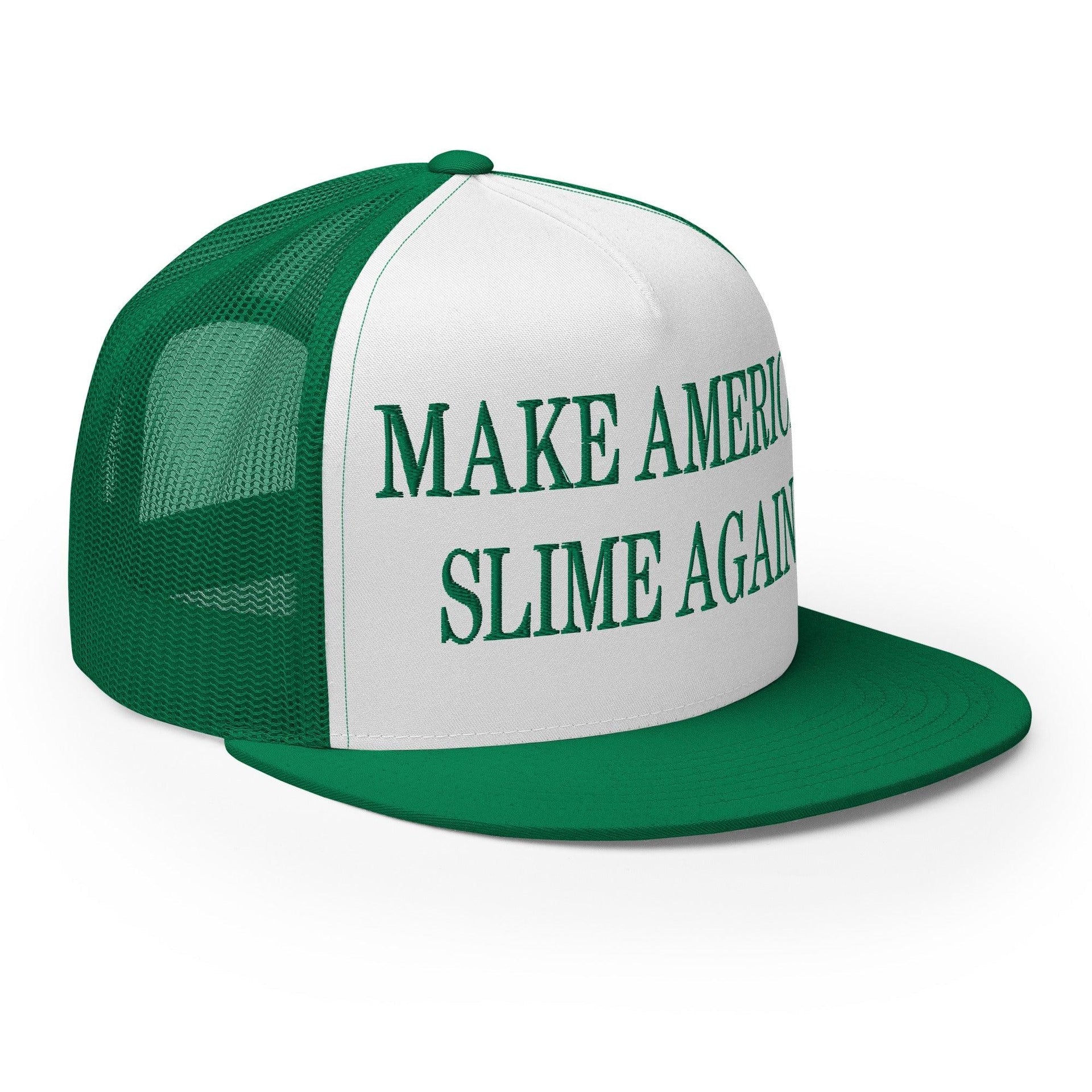 Make Us Slime Again Embroidered Flat Bill Brim Trucker Hat Capital Crowns Make Again Trucker Hats
