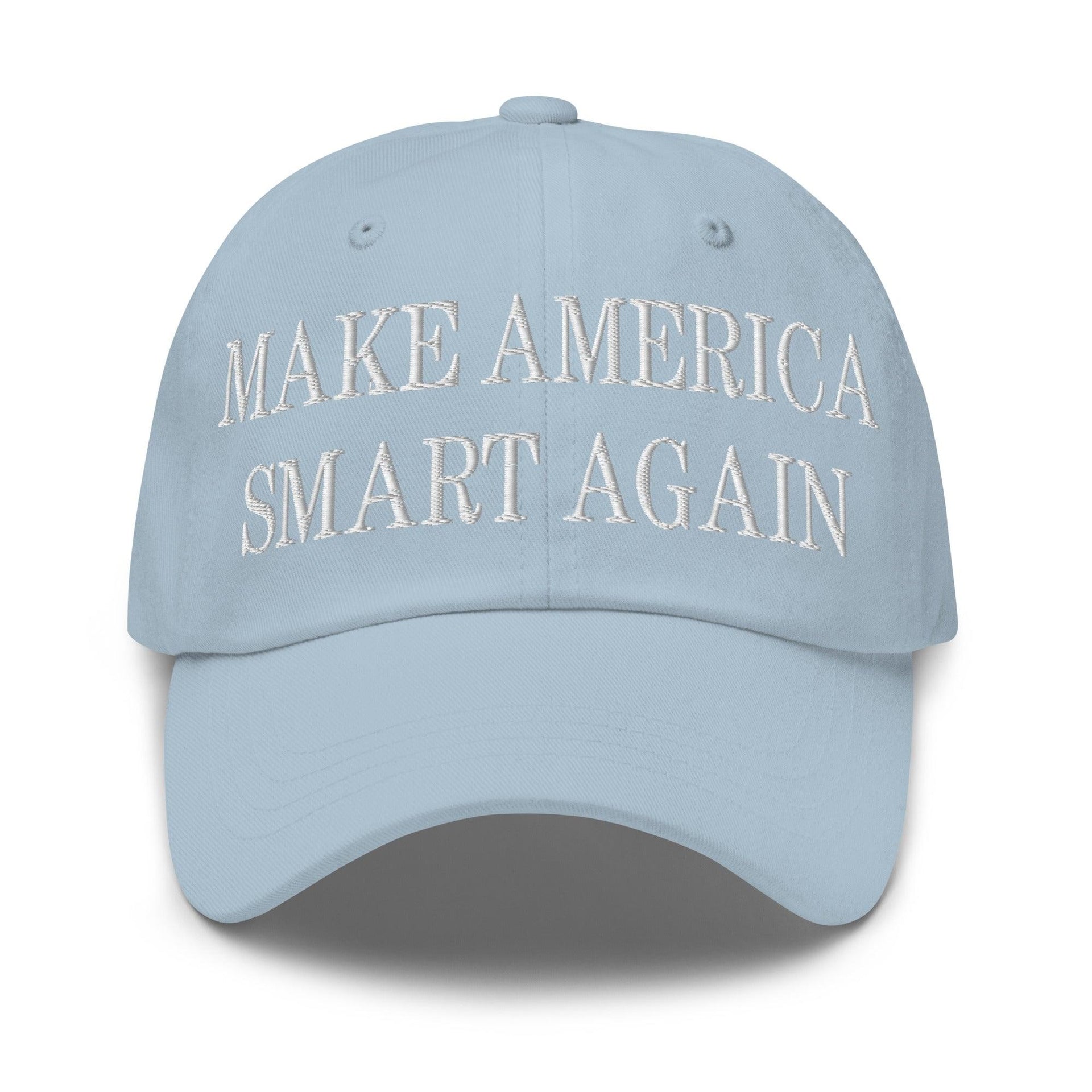 Make Us Smart Again Embroidered Dad Hat Light Blue Capital Crowns Dad Hats Make Again