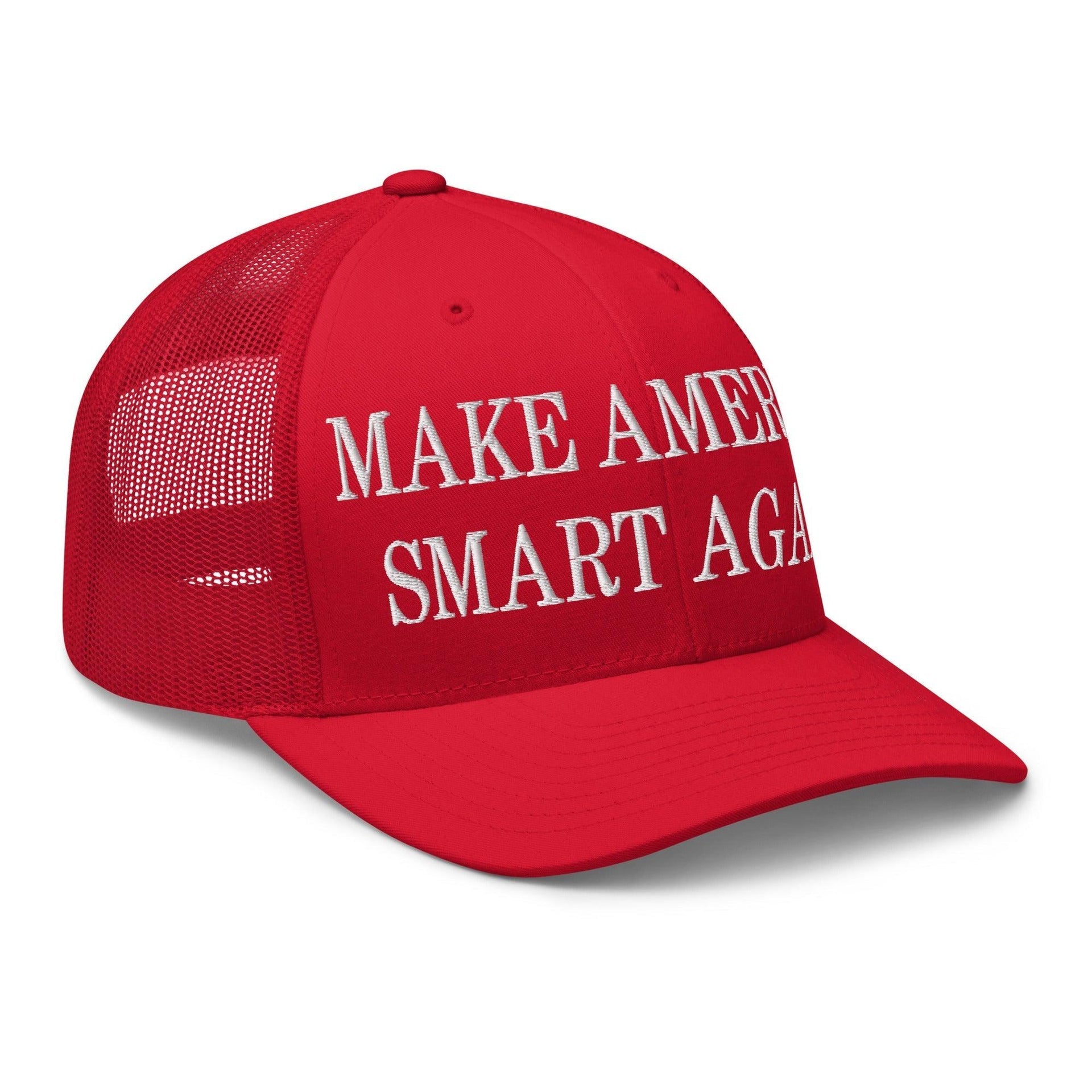 Make Us Smart Again Embroidered Mesh Trucker Hat Capital Crowns Make Again Trucker Hats