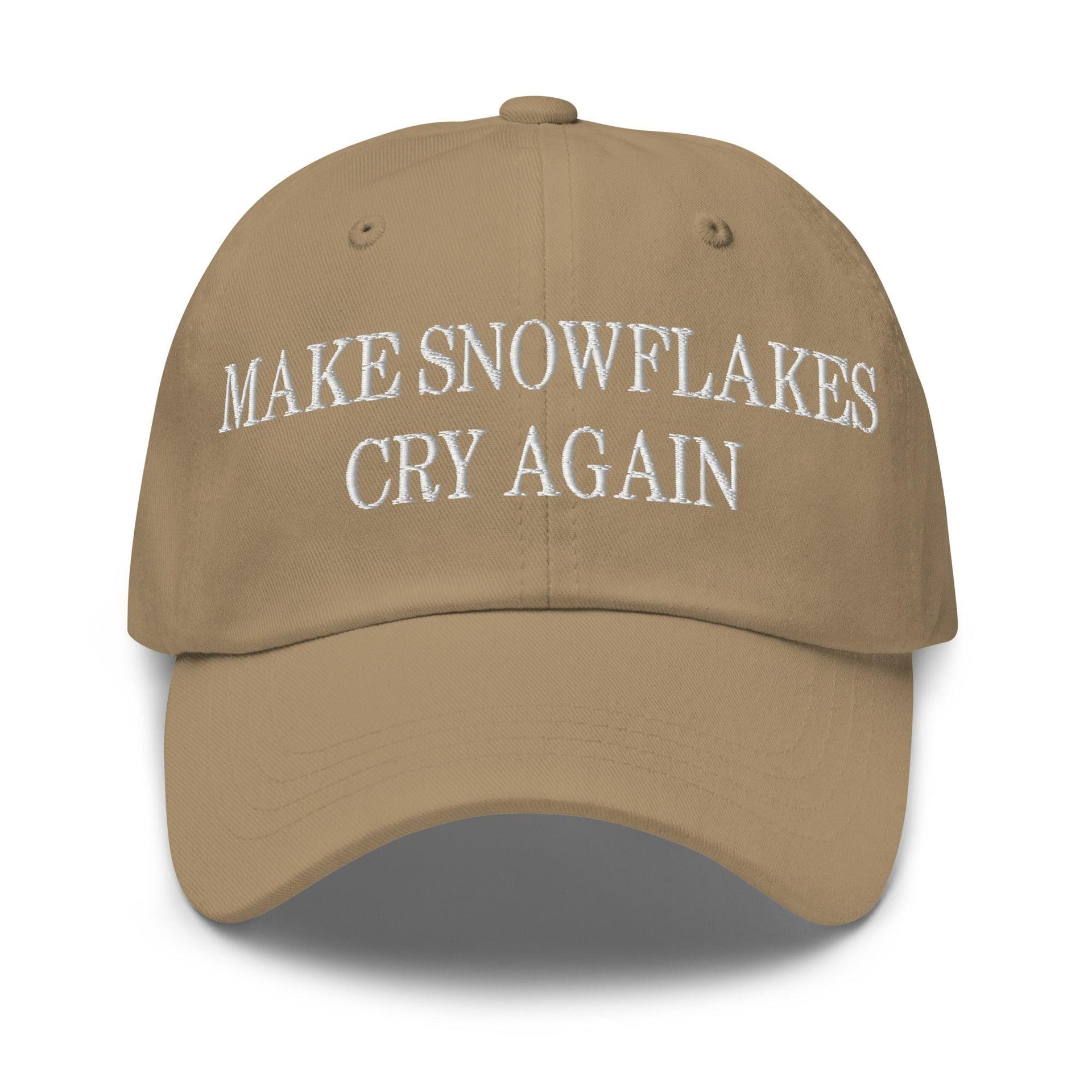 Make Snowflakes Cry Again Embroidered Dad Hat Khaki Capital Crowns Dad Hats Make Again