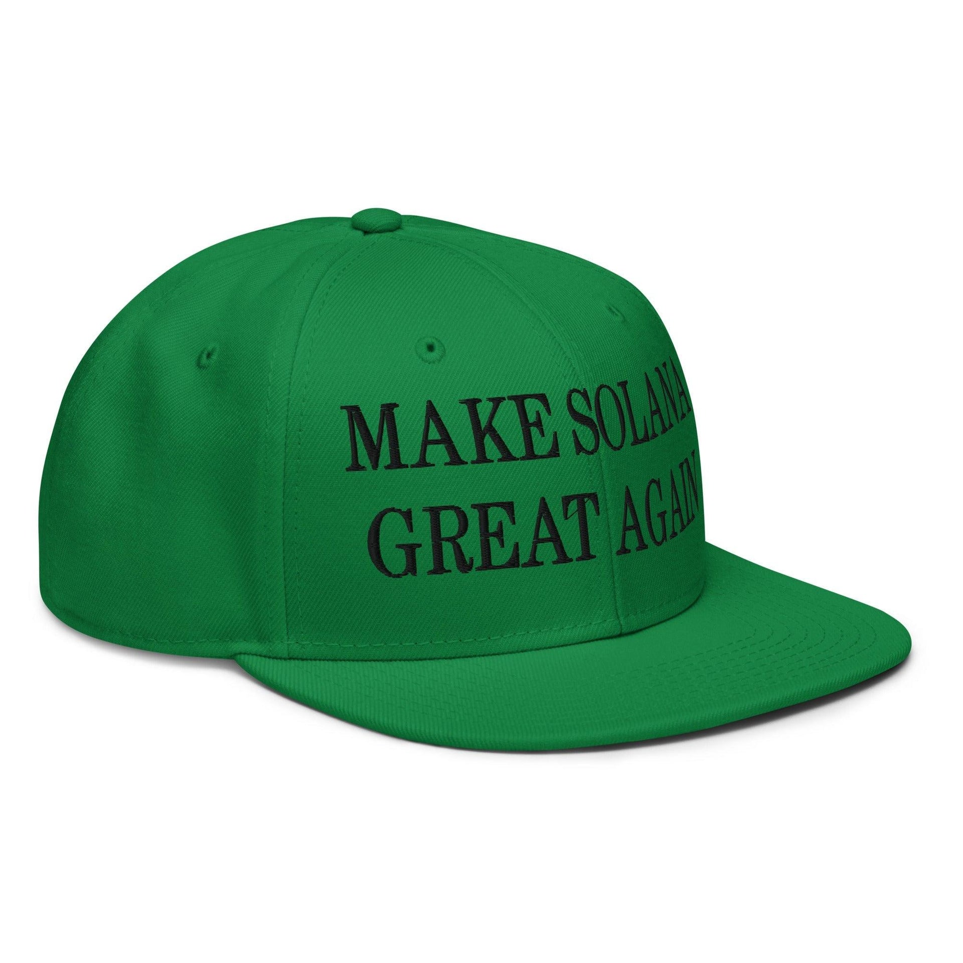 Make Solana Great Again Purple Pepe Embroidered Flat Bill Brim Snapback Hat Capital Crowns Crypto Funny Make Again Snapback Hats