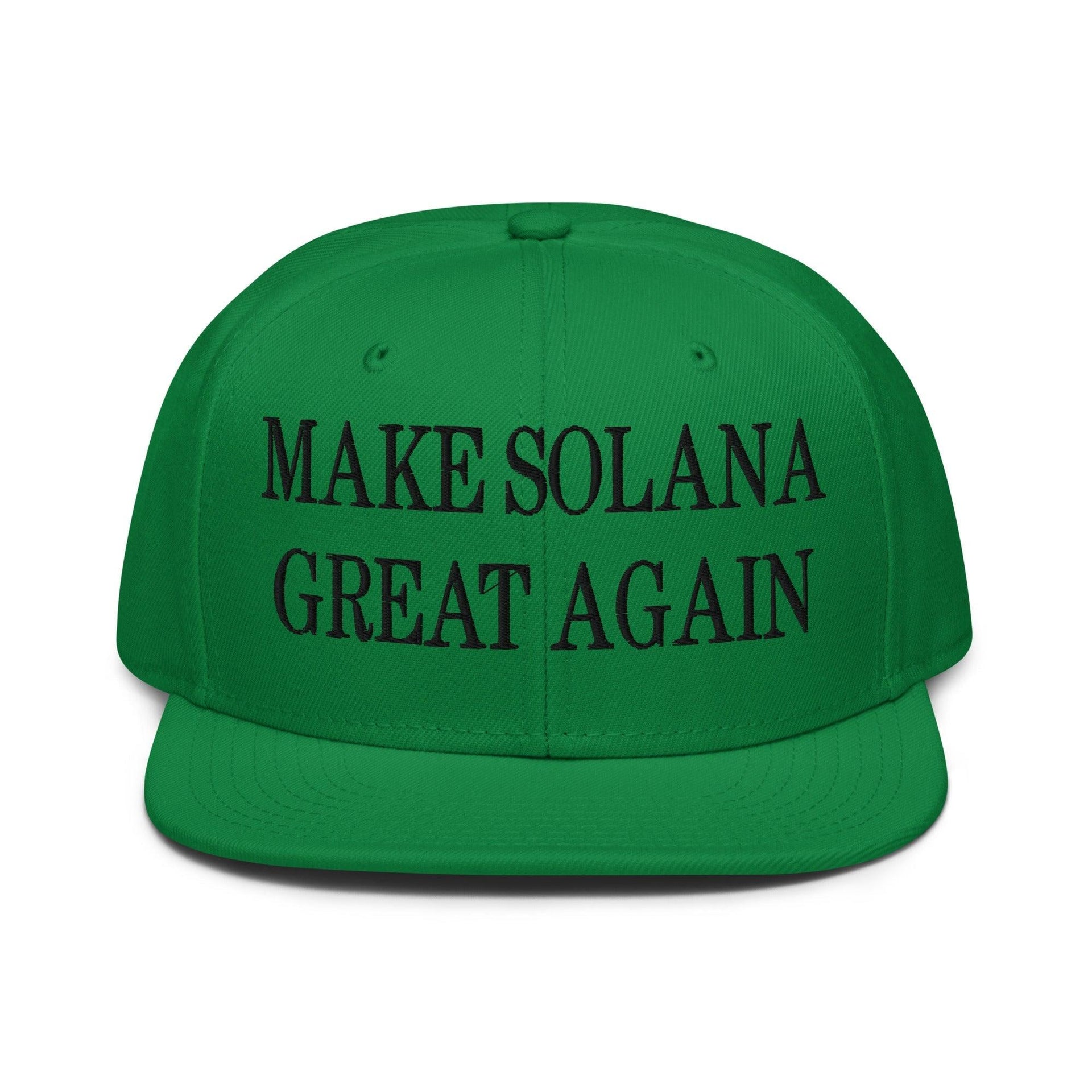Make Solana Great Again Purple Pepe Embroidered Flat Bill Brim Snapback Hat Default Title Capital Crowns Crypto Funny Make Again Snapback Hats
