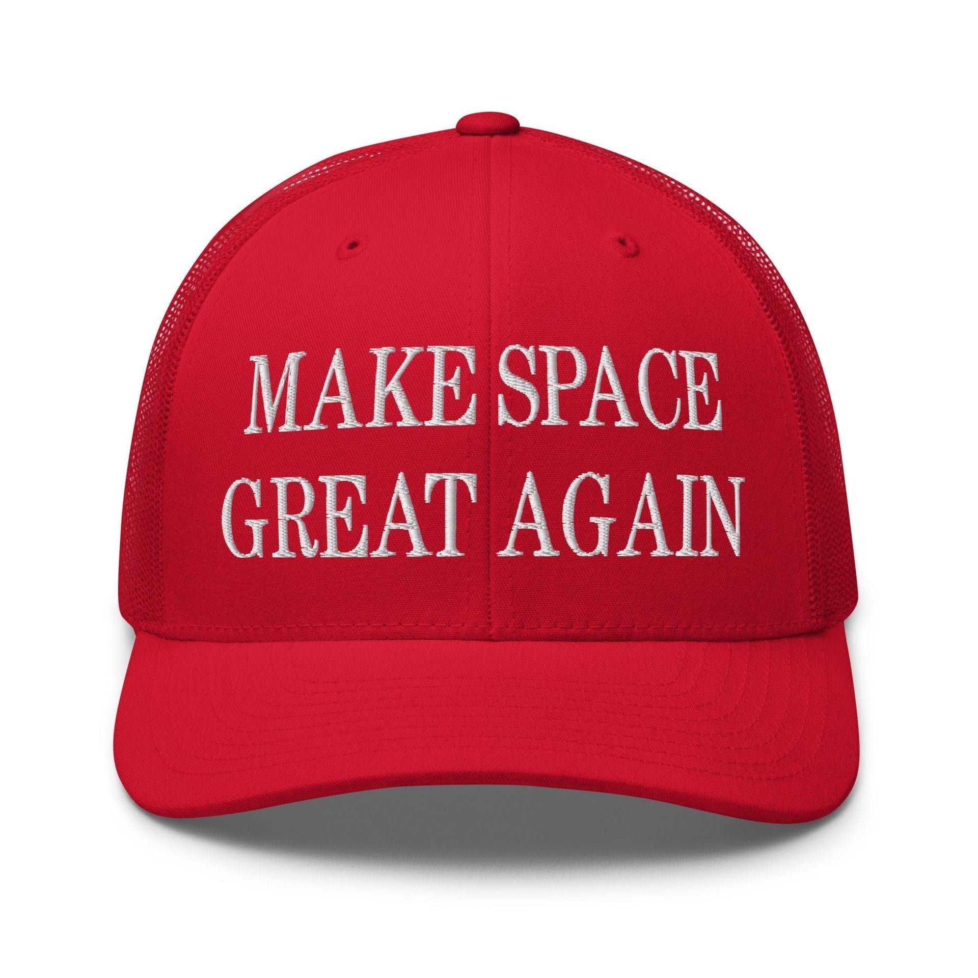Make Space Great Again Embroidered Mesh Trucker Hat Red Capital Crowns LADs Make Again Trucker Hats
