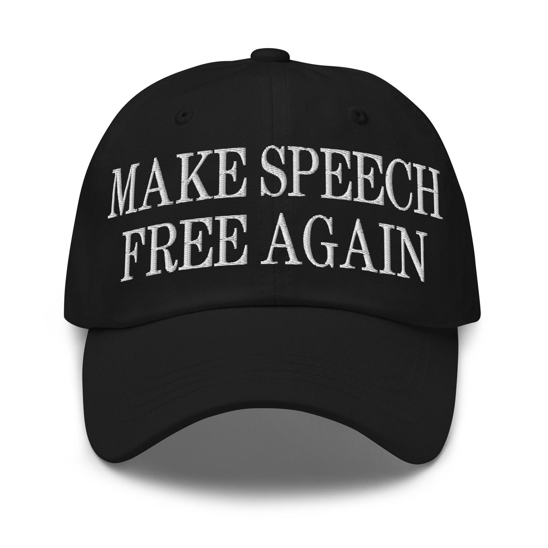 Make Speech Free Again Dad Hat Black Capital Crowns Dad Hats LADs Make Again