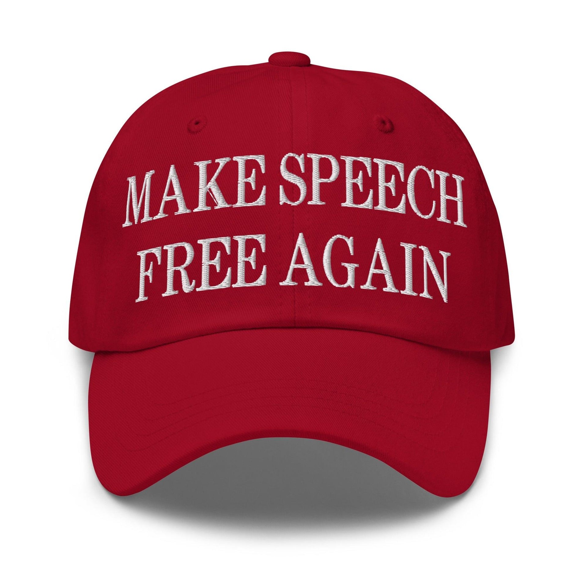 Make Speech Free Again Embroidered Dad Hat Cranberry Capital Crowns Dad Hats LADs Make Again