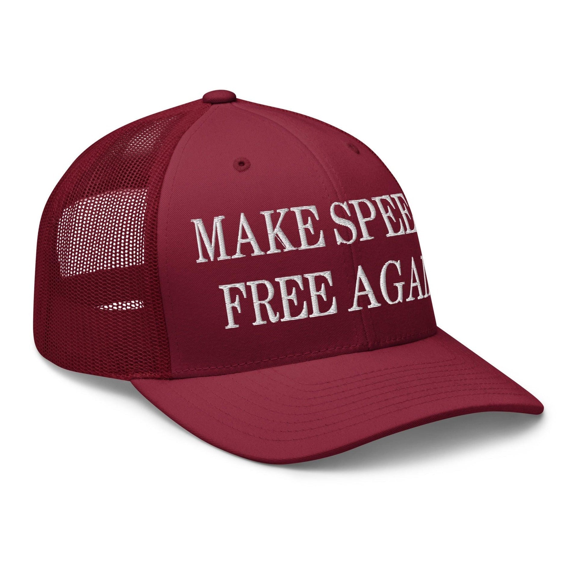 Make Speech Free Again Embroidered Mesh Trucker Hat Capital Crowns LADs Make Again Trucker Hats