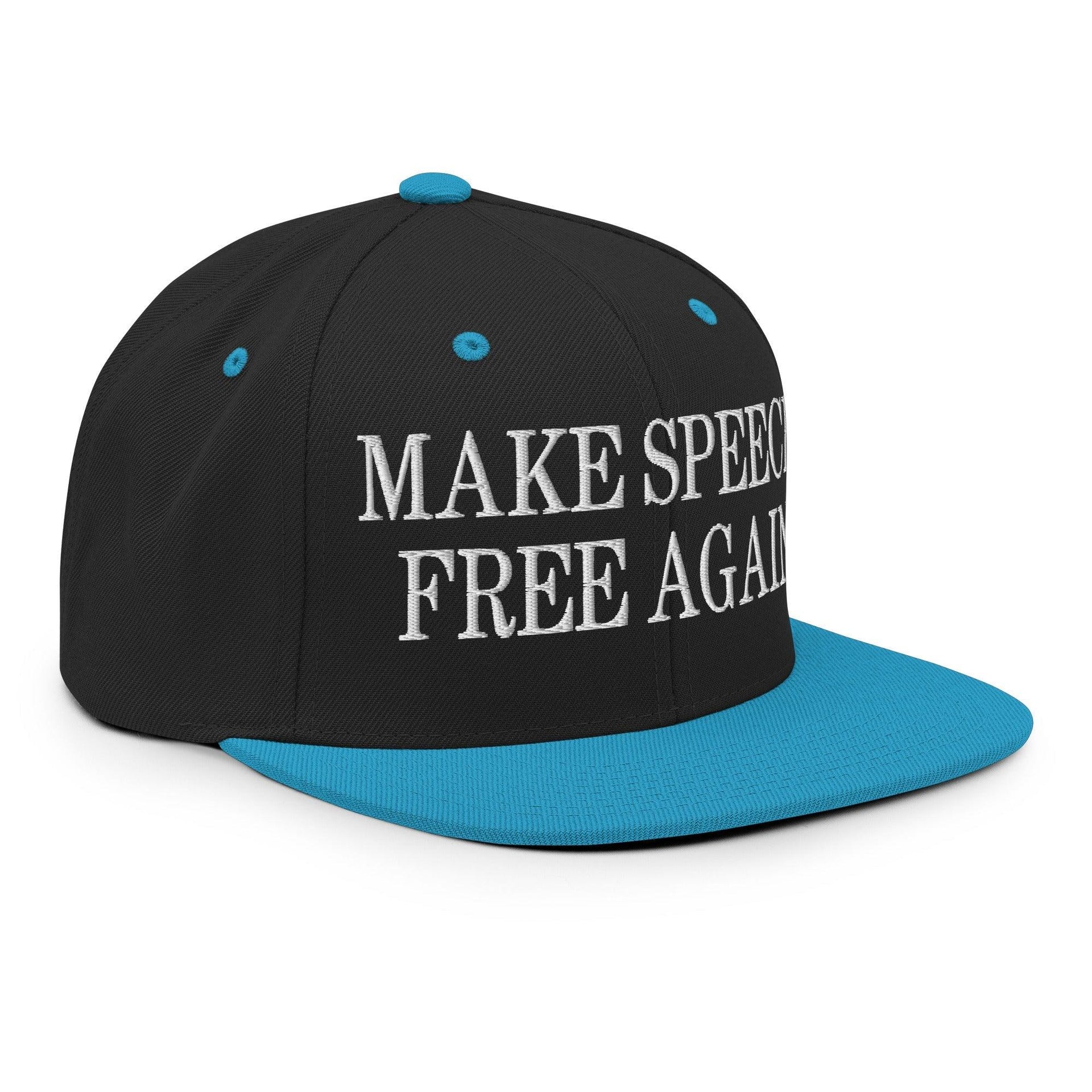 Make Speech Free Again Flat Bill Brim Snapback Hat Capital Crowns LADs Make Again Snapback Hats