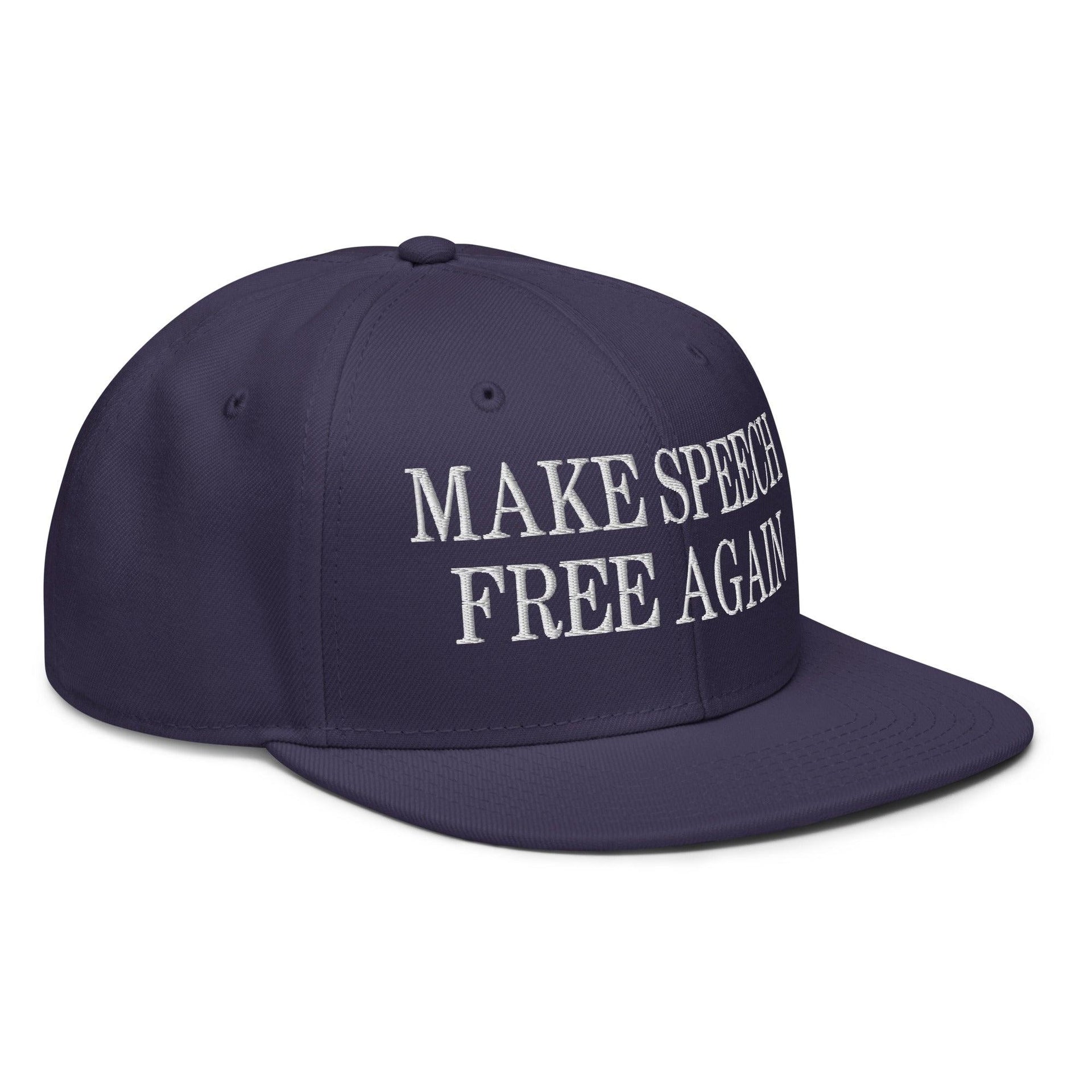 Make Speech Free Again High Crown Snapback Hat Capital Crowns LADs Make Again Snapback Hats