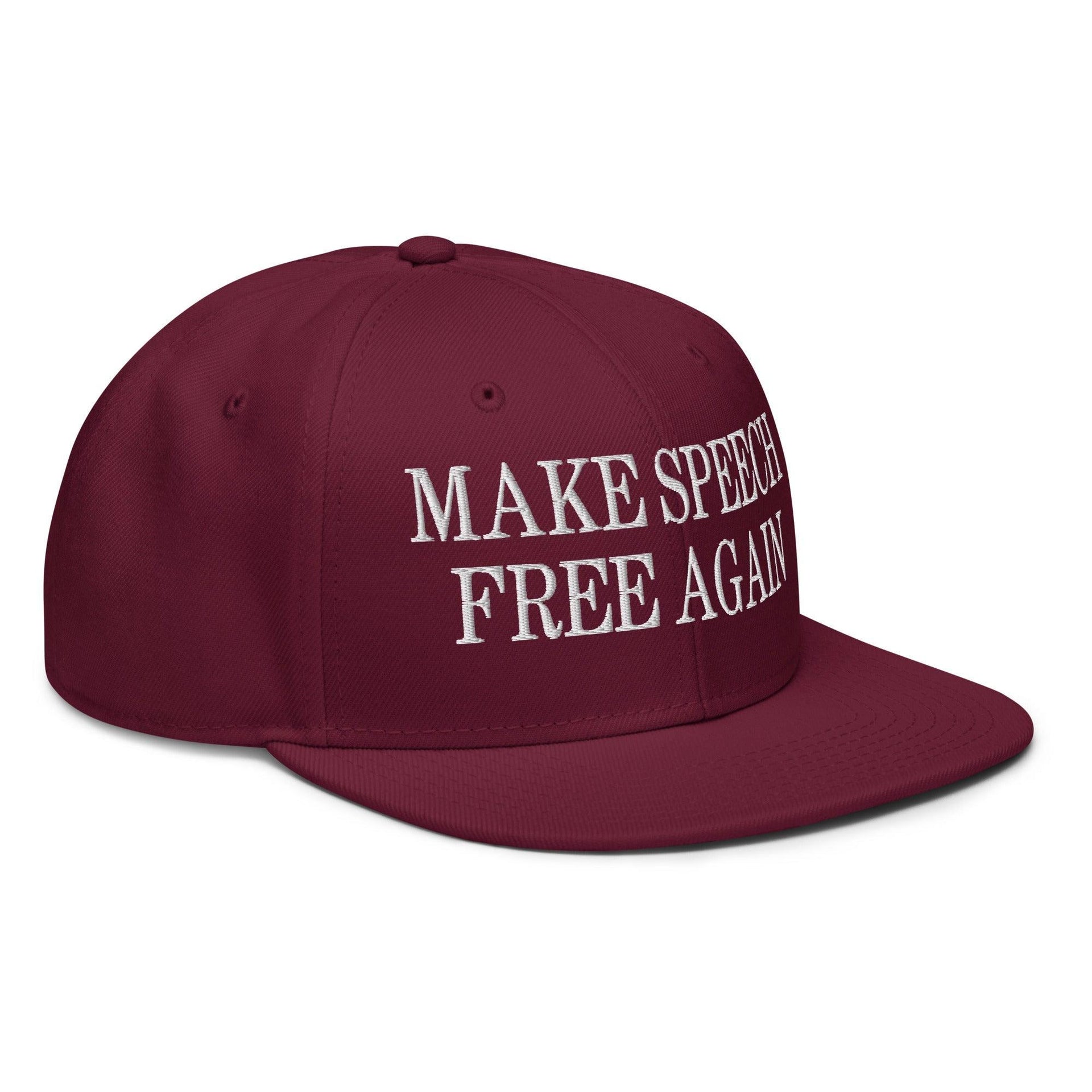 Make Speech Free Again High Crown Snapback Hat Capital Crowns LADs Make Again Snapback Hats