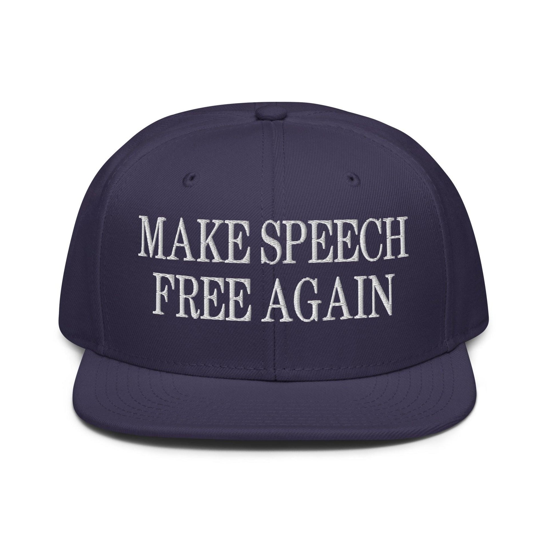 Make Speech Free Again High Crown Snapback Hat Navy blue Capital Crowns LADs Make Again Snapback Hats