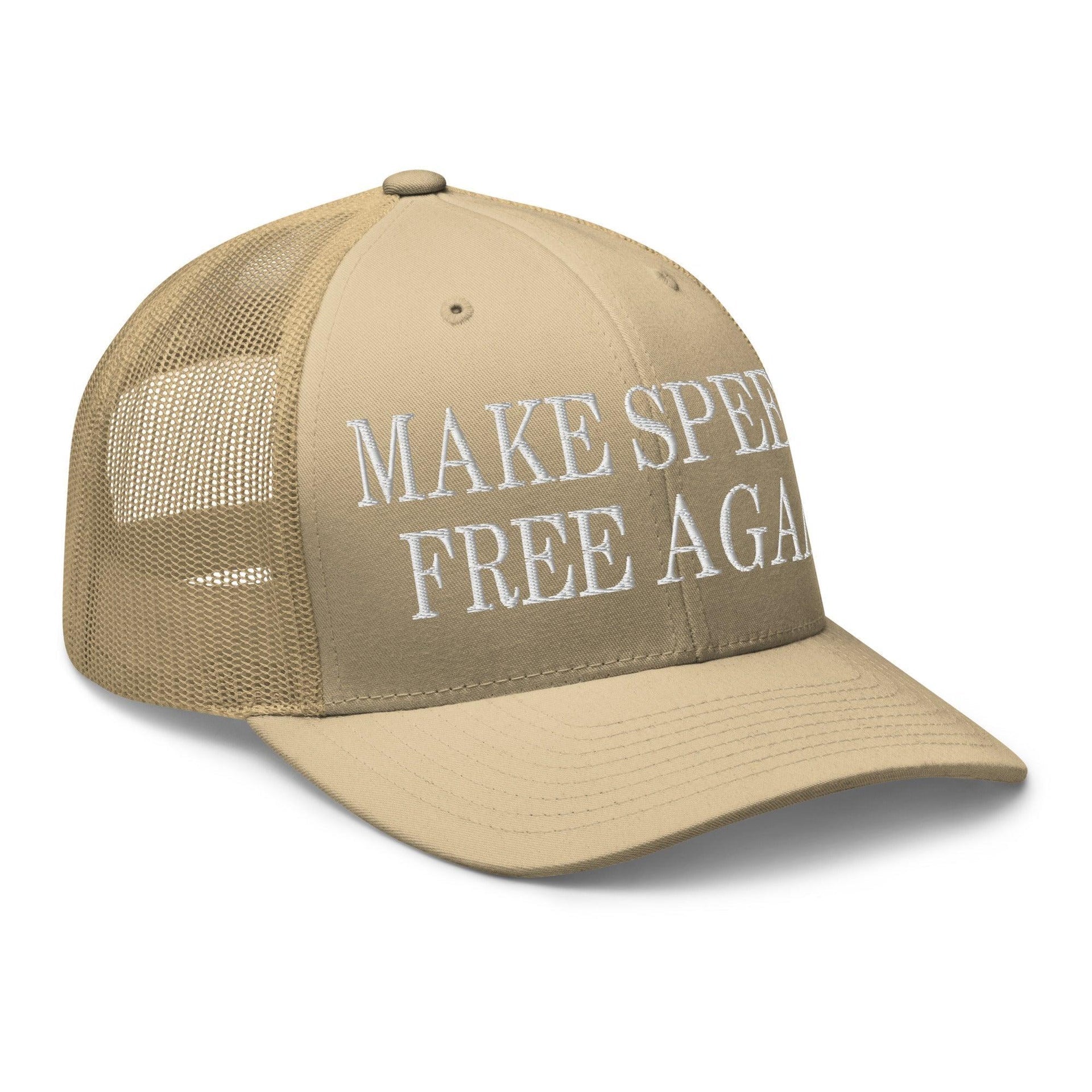 Make Speech Free Again Retro Trucker Hat Capital Crowns LADs Make Again Trucker Hats