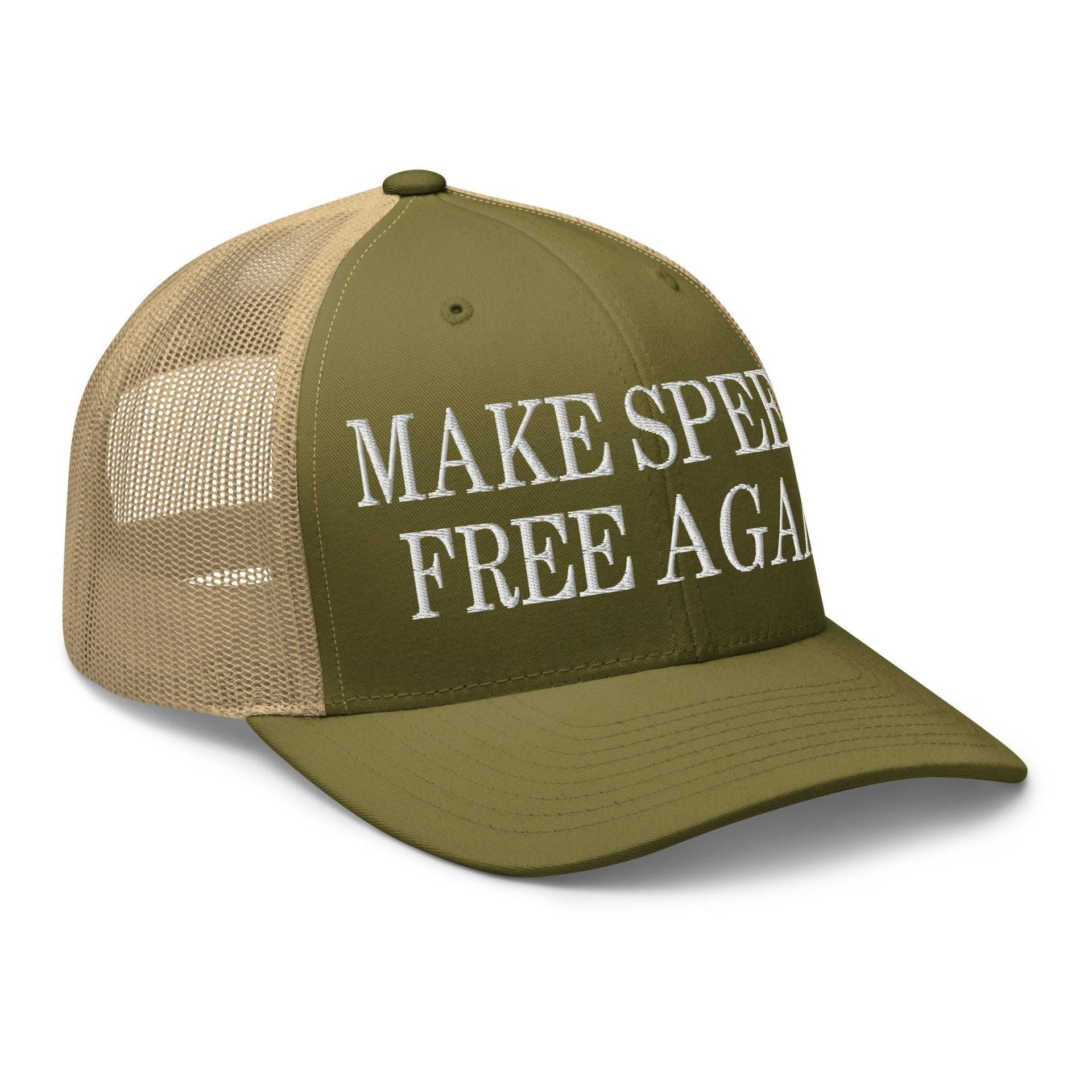 Make Speech Free Again Retro Trucker Hat Capital Crowns LADs Make Again Trucker Hats