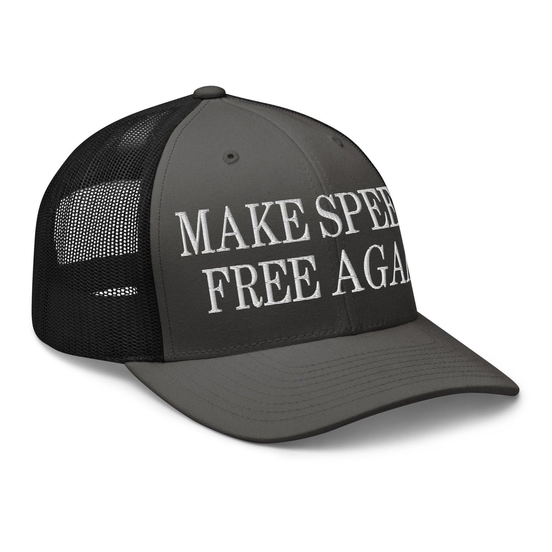 Make Speech Free Again Retro Trucker Hat Capital Crowns LADs Make Again Trucker Hats