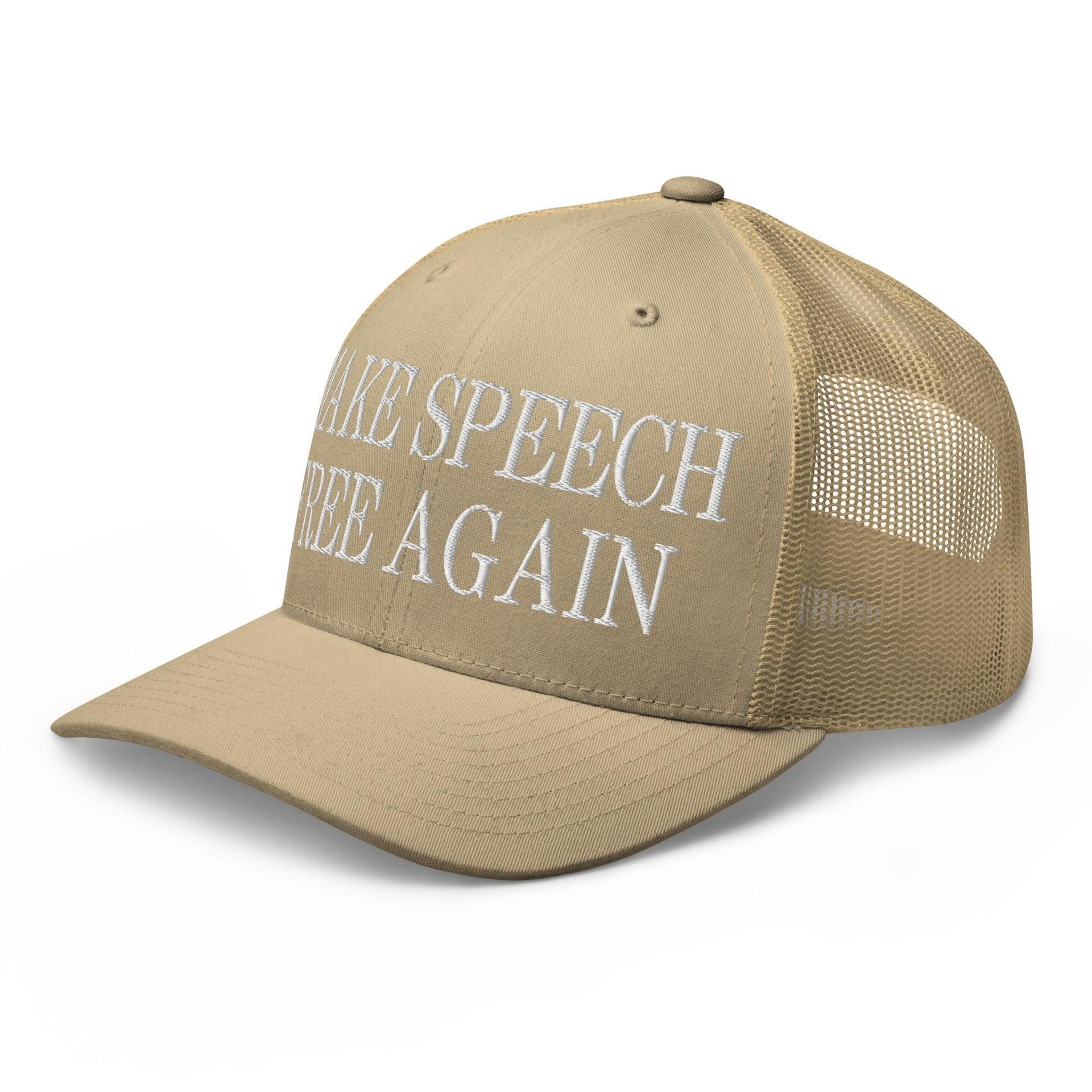 Make Speech Free Again Retro Trucker Hat Capital Crowns LADs Make Again Trucker Hats
