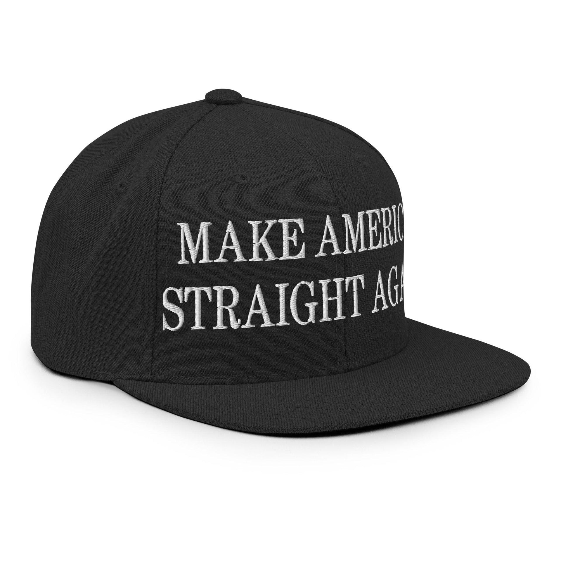 Make Us Straight Again Embroidered Flat Bill Brim Snapback Hat Capital Crowns Make Again