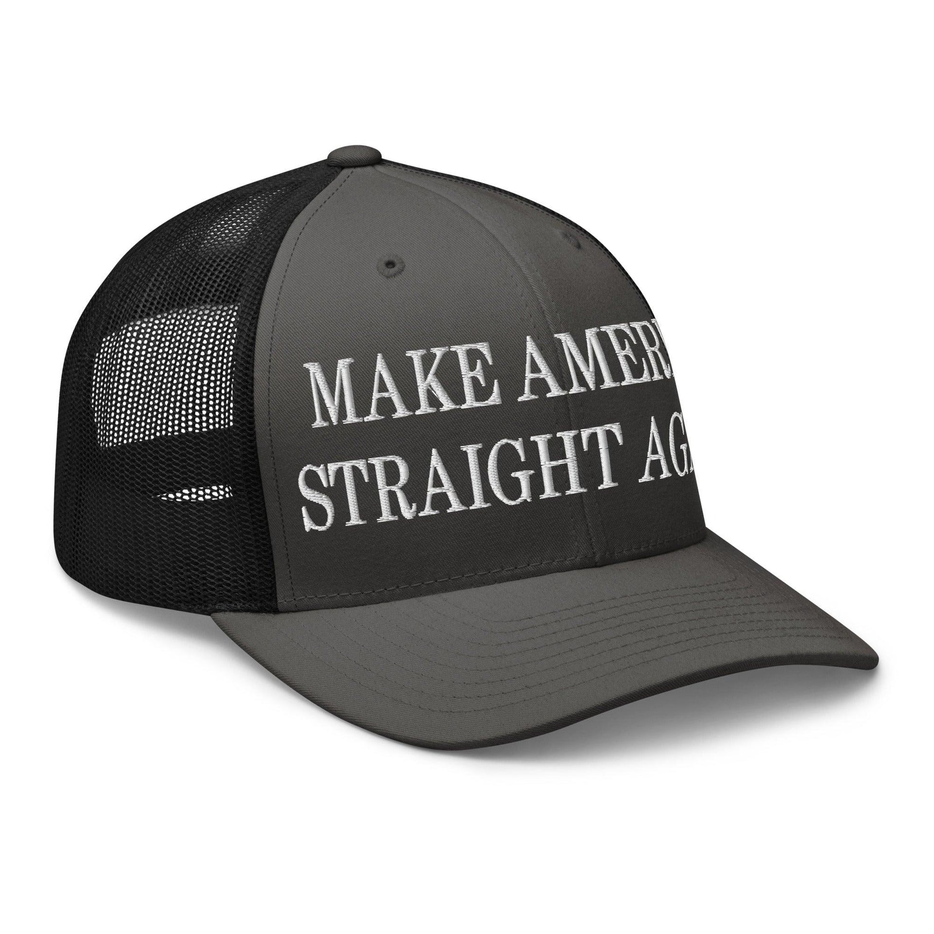 Make Us Straight Again Embroidered Mesh Trucker Hat Capital Crowns Make Again Trucker Hats