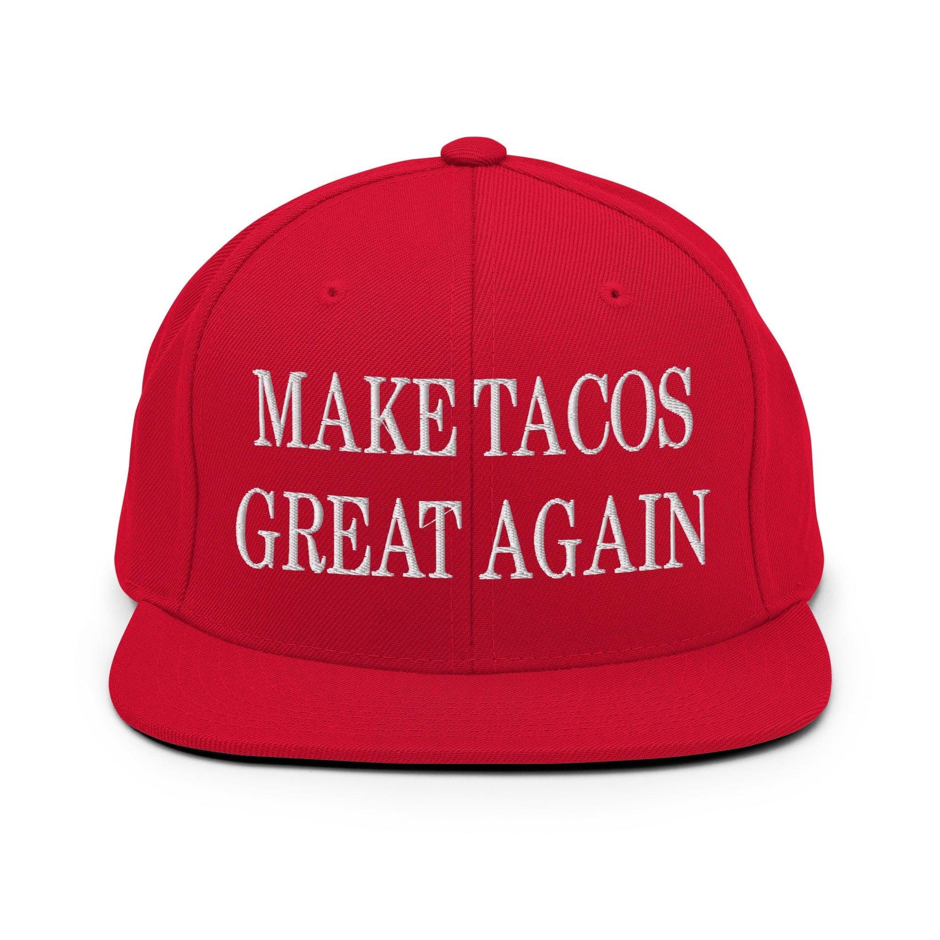 Make Tacos Great Again Embroidered Flat Bill Brim Snapback Hat Capital Crowns LADs Make Again Snapback Hats
