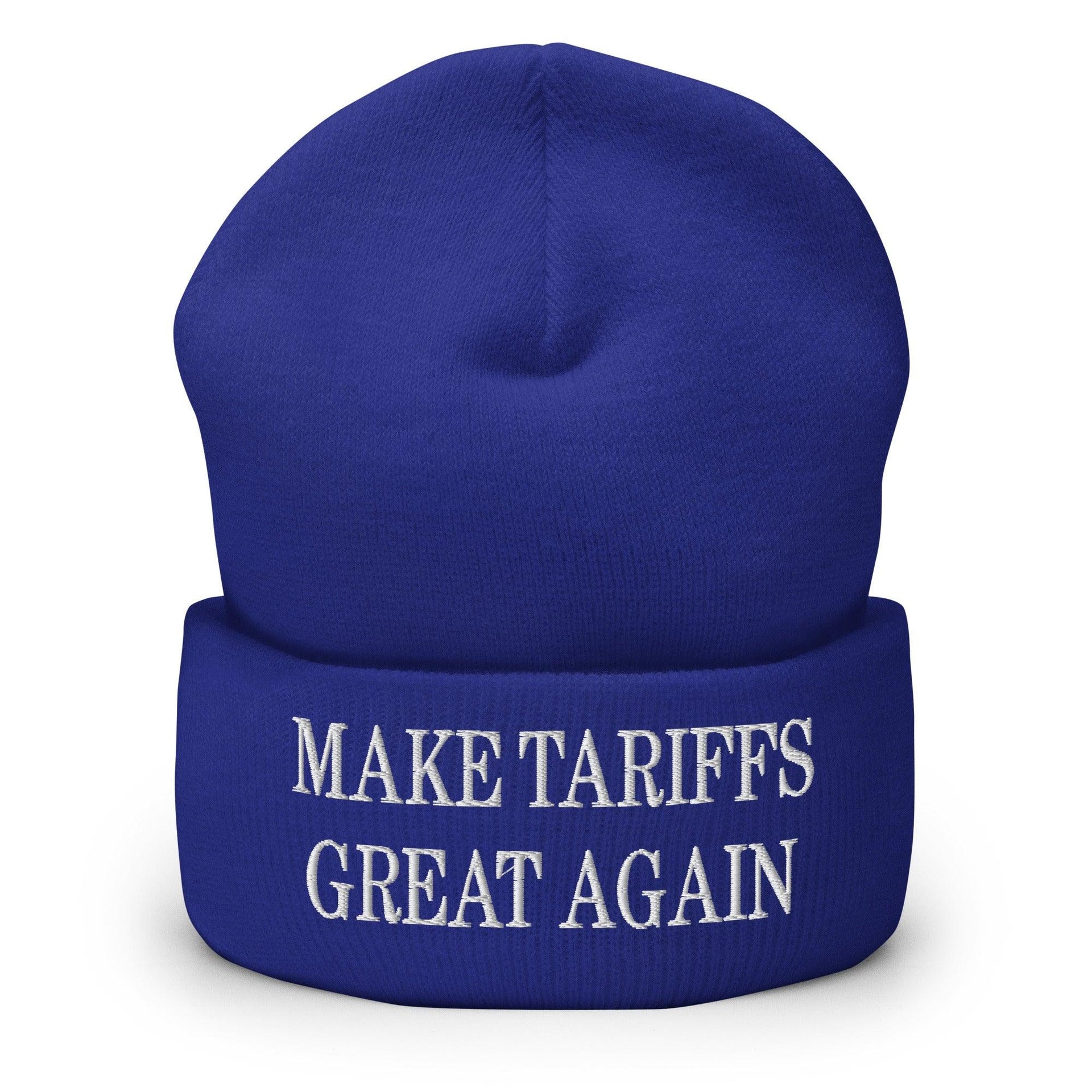 Make Tariffs Great Again Embroidered Knit Cuffed Beanie Royal Beanies Capital Crowns Make Again