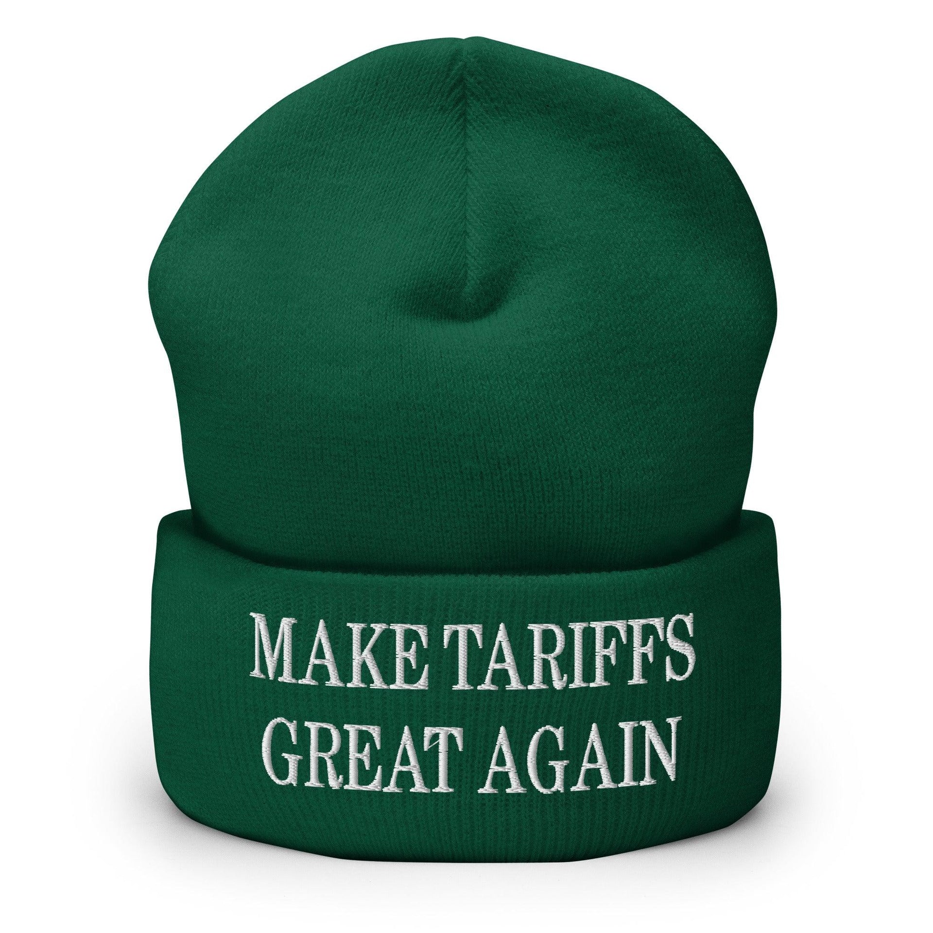 Make Tariffs Great Again Embroidered Knit Cuffed Beanie Spruce Beanies Capital Crowns Make Again