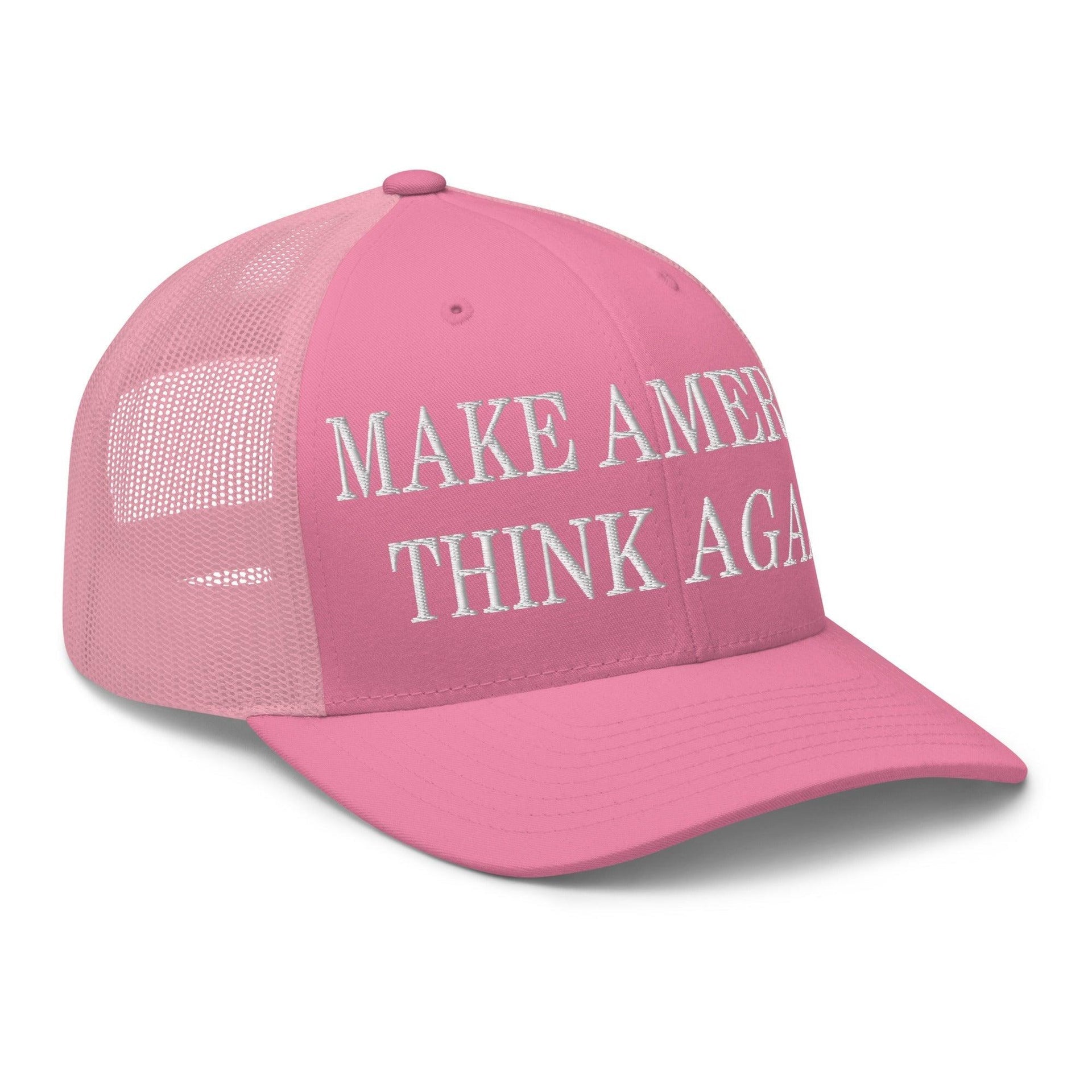 Make Us Think Again Embroidered Mesh Trucker Hat Capital Crowns Make Again Trucker Hats