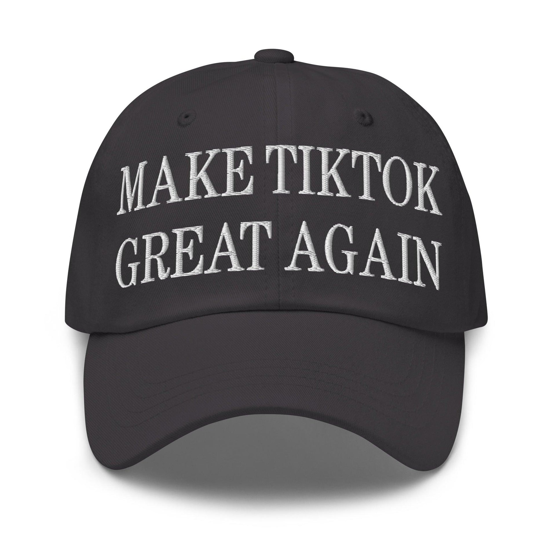 Make TikTok Great Again Embroidered Dad Hat Dark Grey Capital Crowns Dad Hats LADs Make Again
