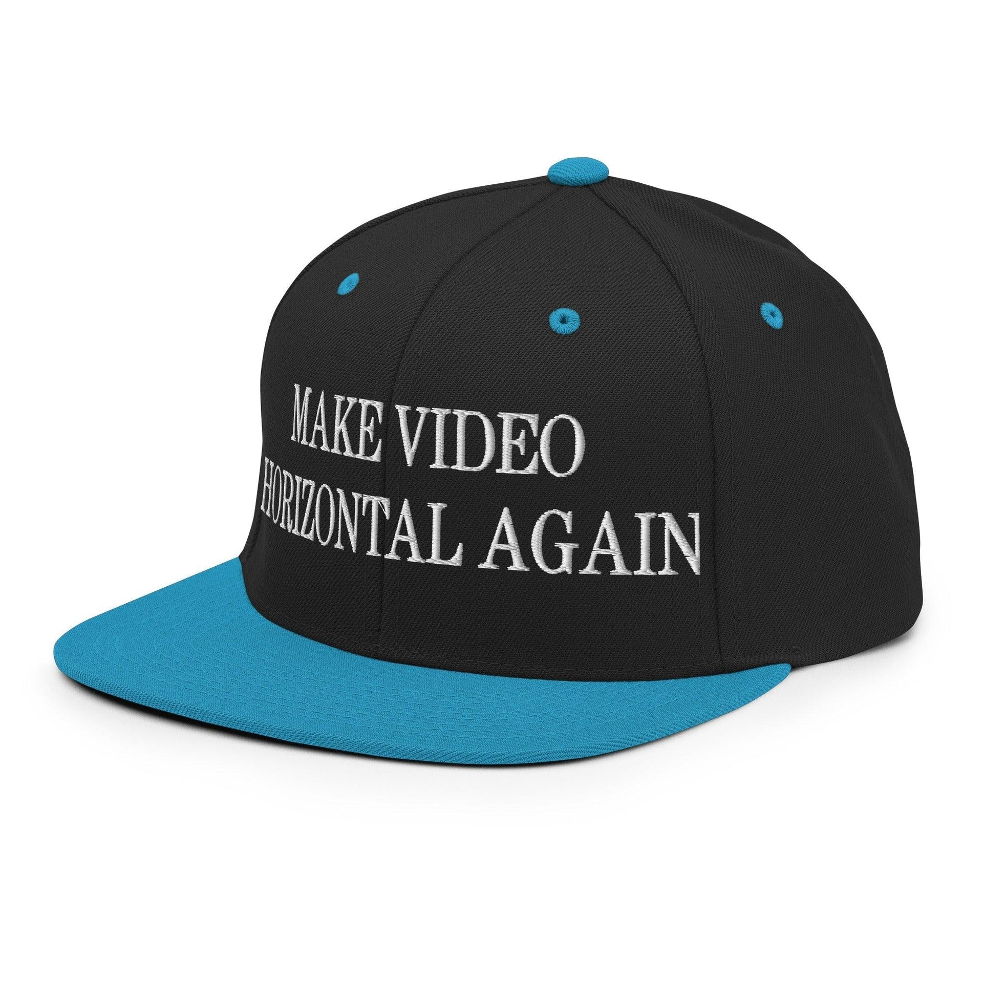 Make Video Horizontal Again Embroidered Flat Bill Brim Snapback Hat Capital Crowns LADs Make Again Snapback Hats