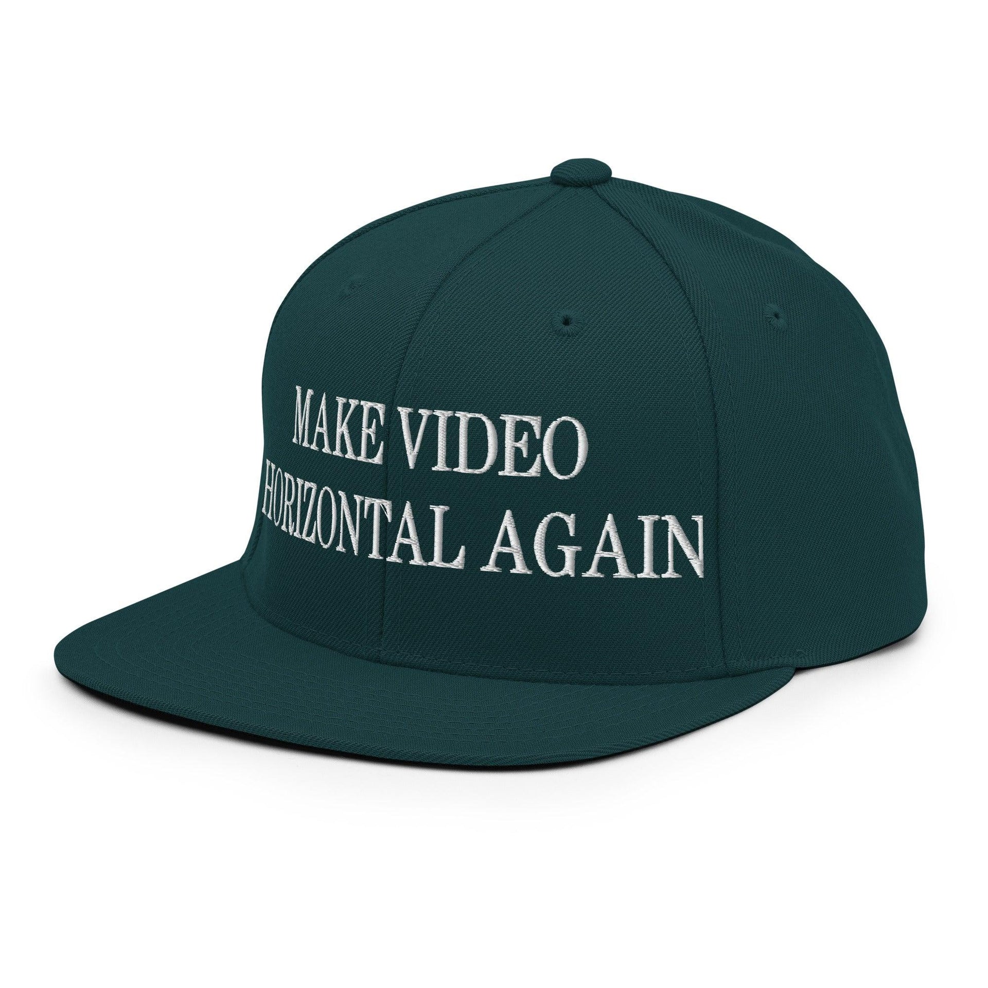Make Video Horizontal Again Embroidered Flat Bill Brim Snapback Hat Capital Crowns LADs Make Again Snapback Hats