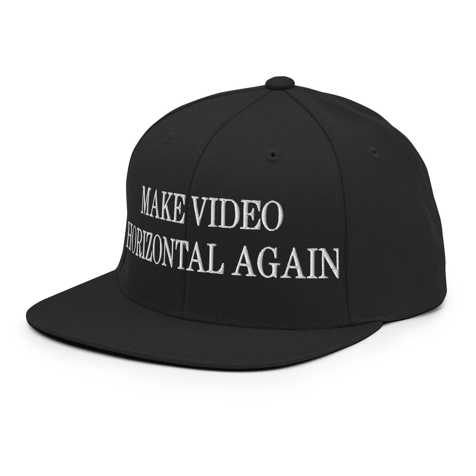 Make Video Horizontal Again Embroidered Flat Bill Brim Snapback Hat Capital Crowns LADs Make Again Snapback Hats
