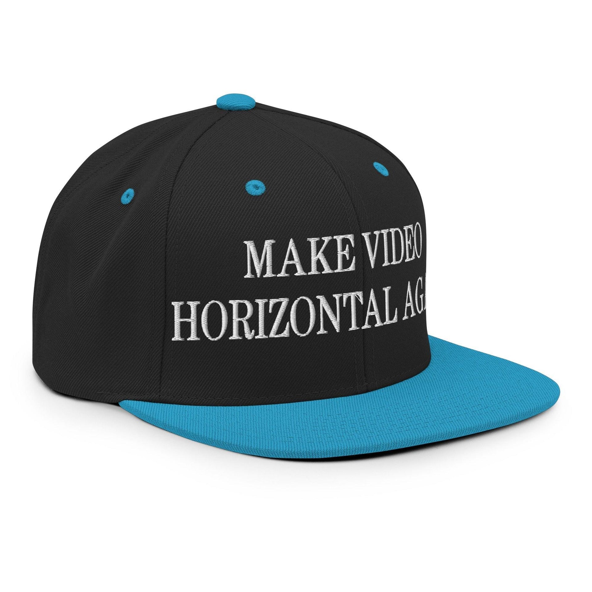 Make Video Horizontal Again Embroidered Flat Bill Brim Snapback Hat Capital Crowns LADs Make Again Snapback Hats