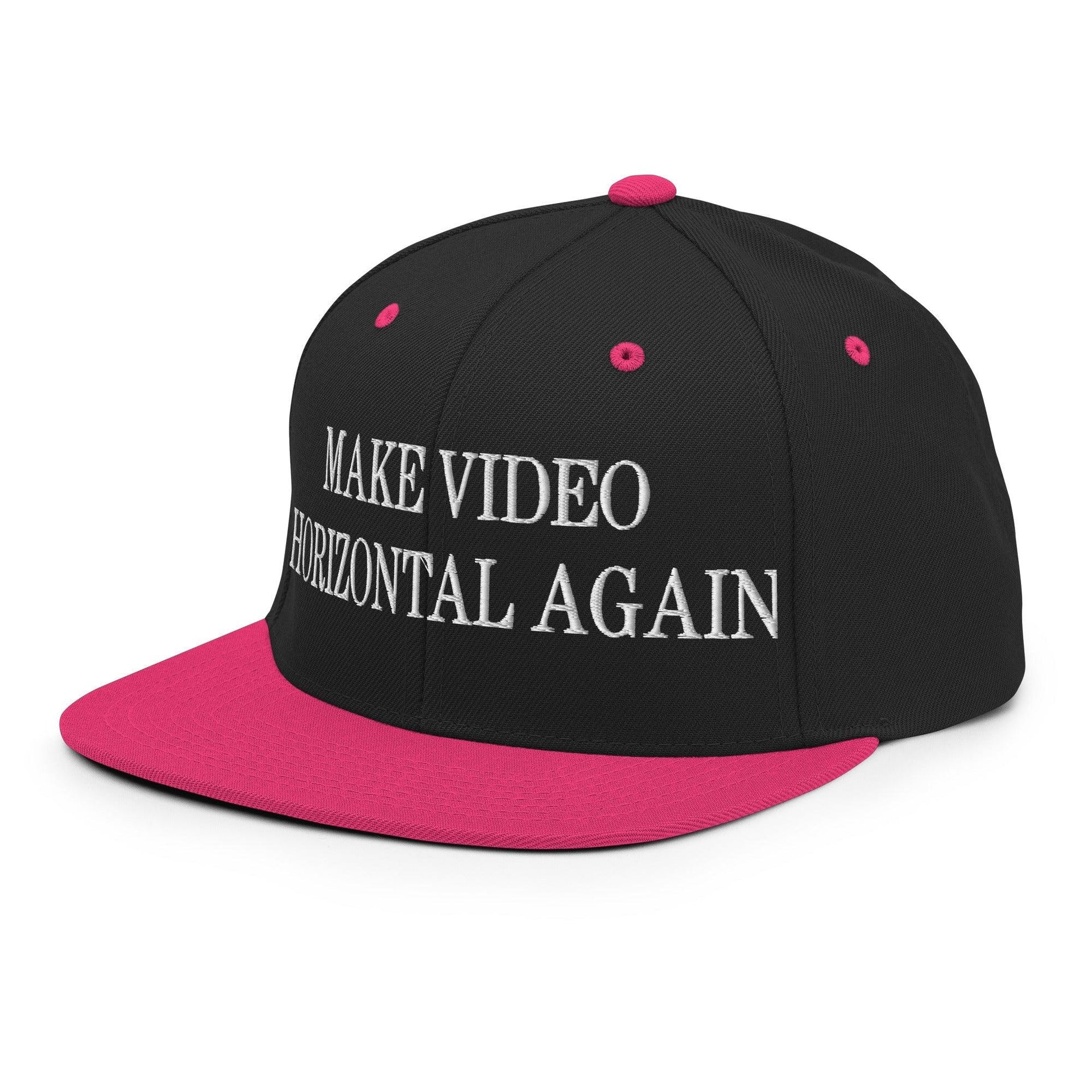 Make Video Horizontal Again Embroidered Flat Bill Brim Snapback Hat Capital Crowns LADs Make Again Snapback Hats
