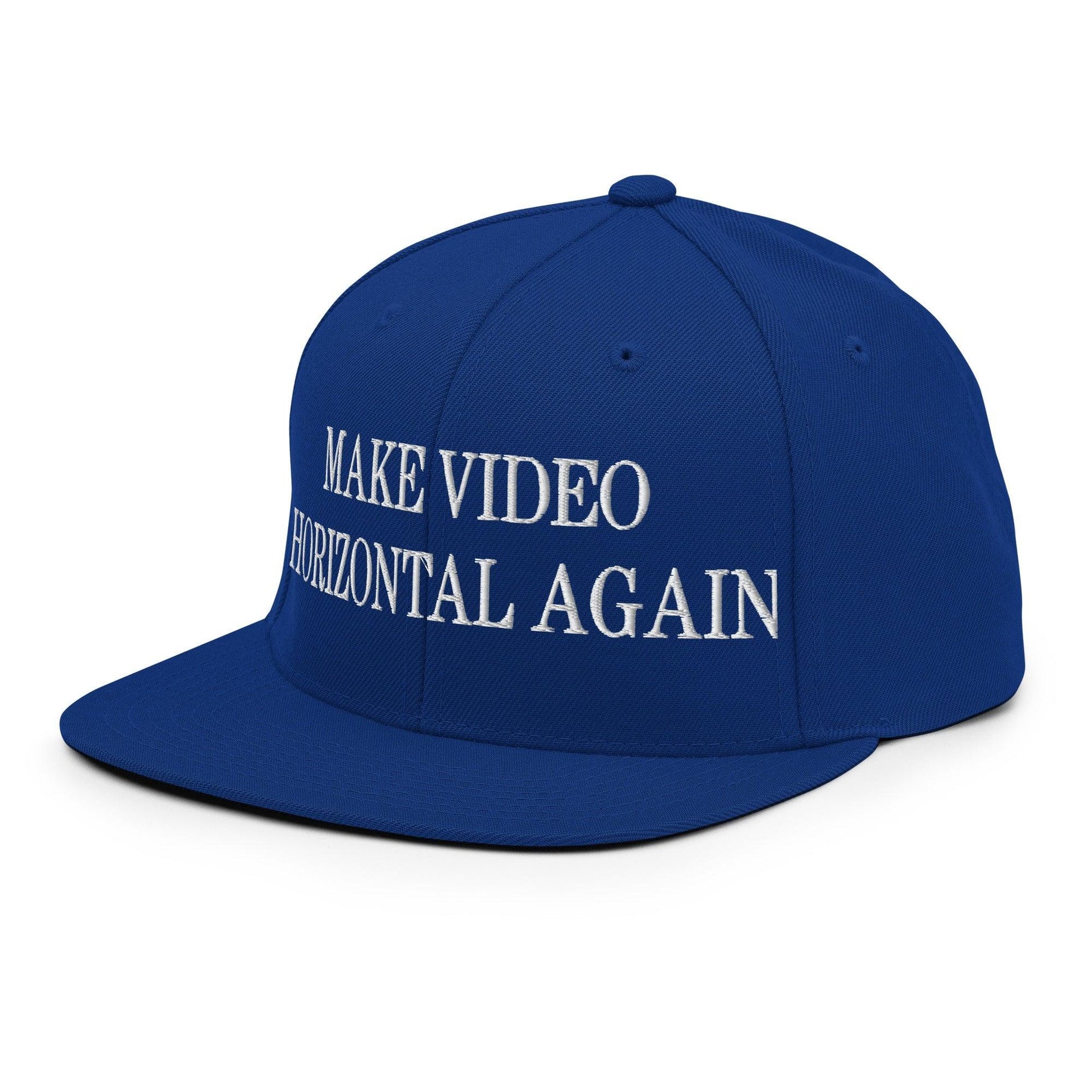 Make Video Horizontal Again Embroidered Flat Bill Brim Snapback Hat Capital Crowns LADs Make Again Snapback Hats