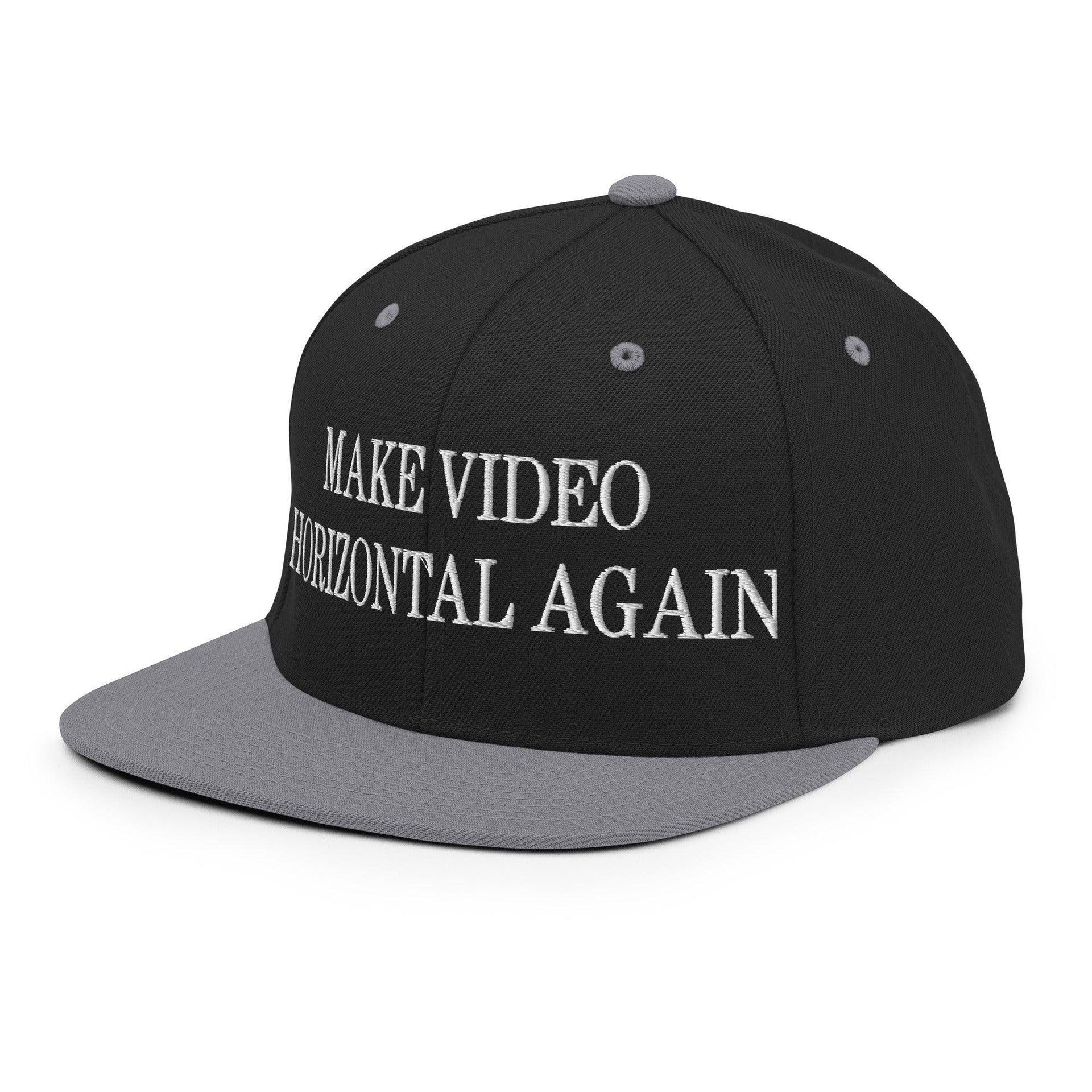 Make Video Horizontal Again Embroidered Flat Bill Brim Snapback Hat Capital Crowns LADs Make Again Snapback Hats