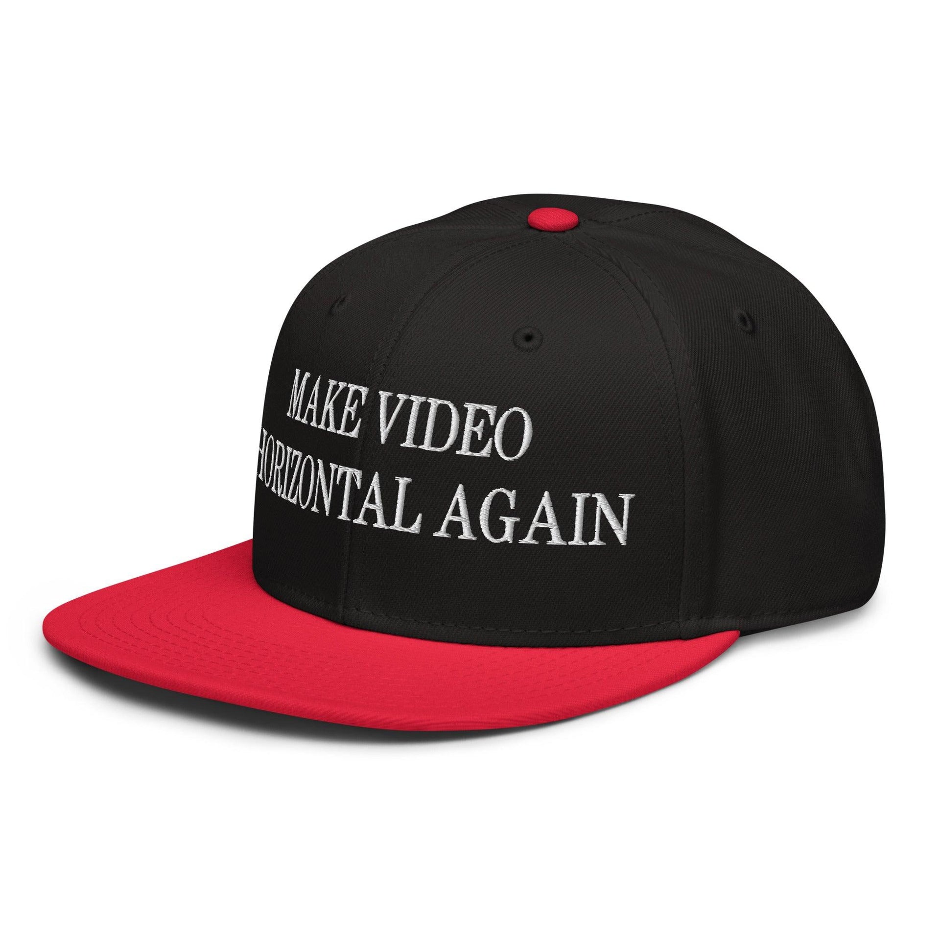Make Video Horizontal Again Embroidered Flat Brim Bill Snapback Hat Capital Crowns LADs Make Again Snapback Hats