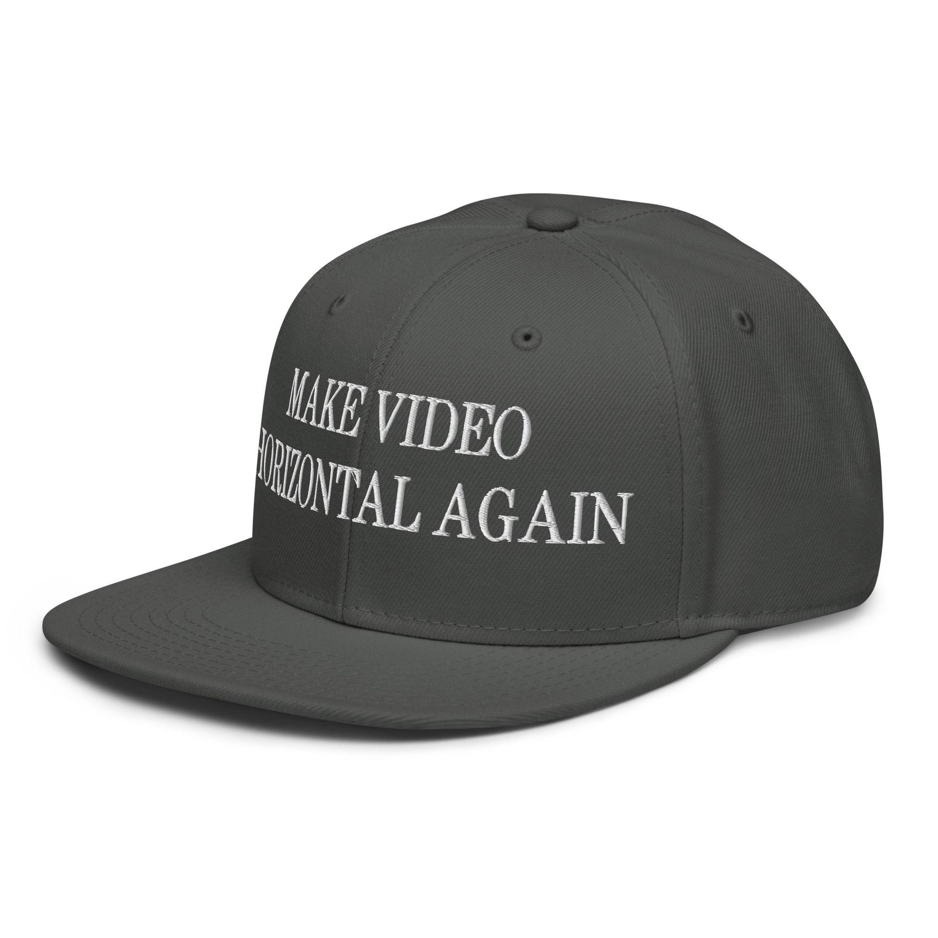 Make Video Horizontal Again Embroidered Flat Brim Bill Snapback Hat Capital Crowns LADs Make Again Snapback Hats