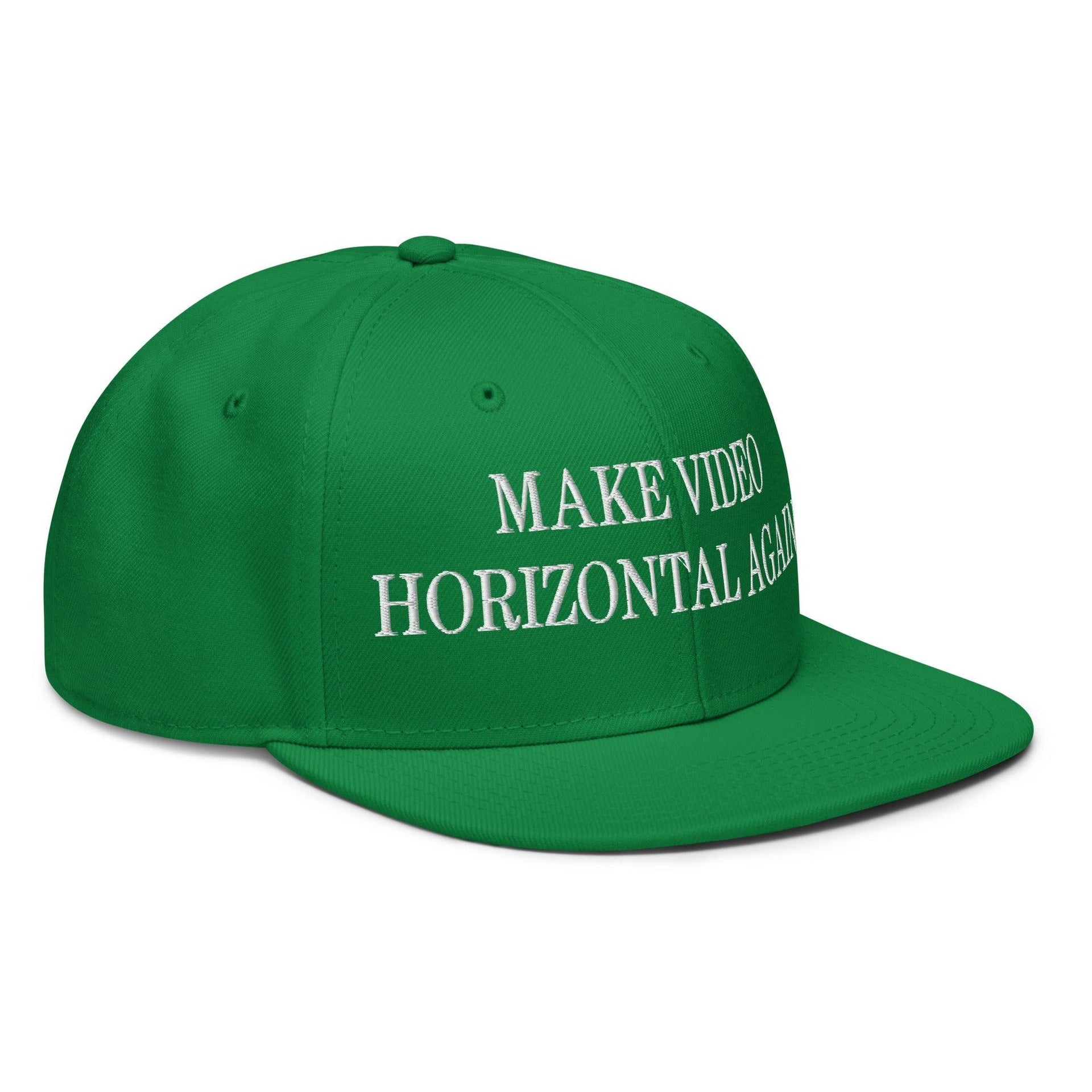 Make Video Horizontal Again Embroidered Flat Brim Bill Snapback Hat Capital Crowns LADs Make Again Snapback Hats