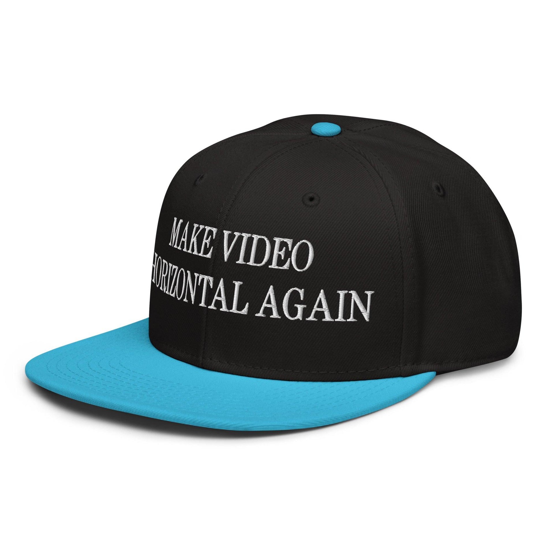 Make Video Horizontal Again Embroidered Flat Brim Bill Snapback Hat Capital Crowns LADs Make Again Snapback Hats