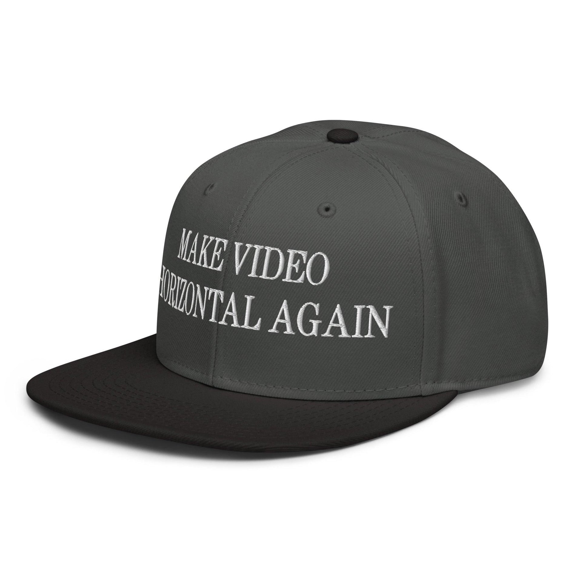 Make Video Horizontal Again Embroidered Flat Brim Bill Snapback Hat Capital Crowns LADs Make Again Snapback Hats