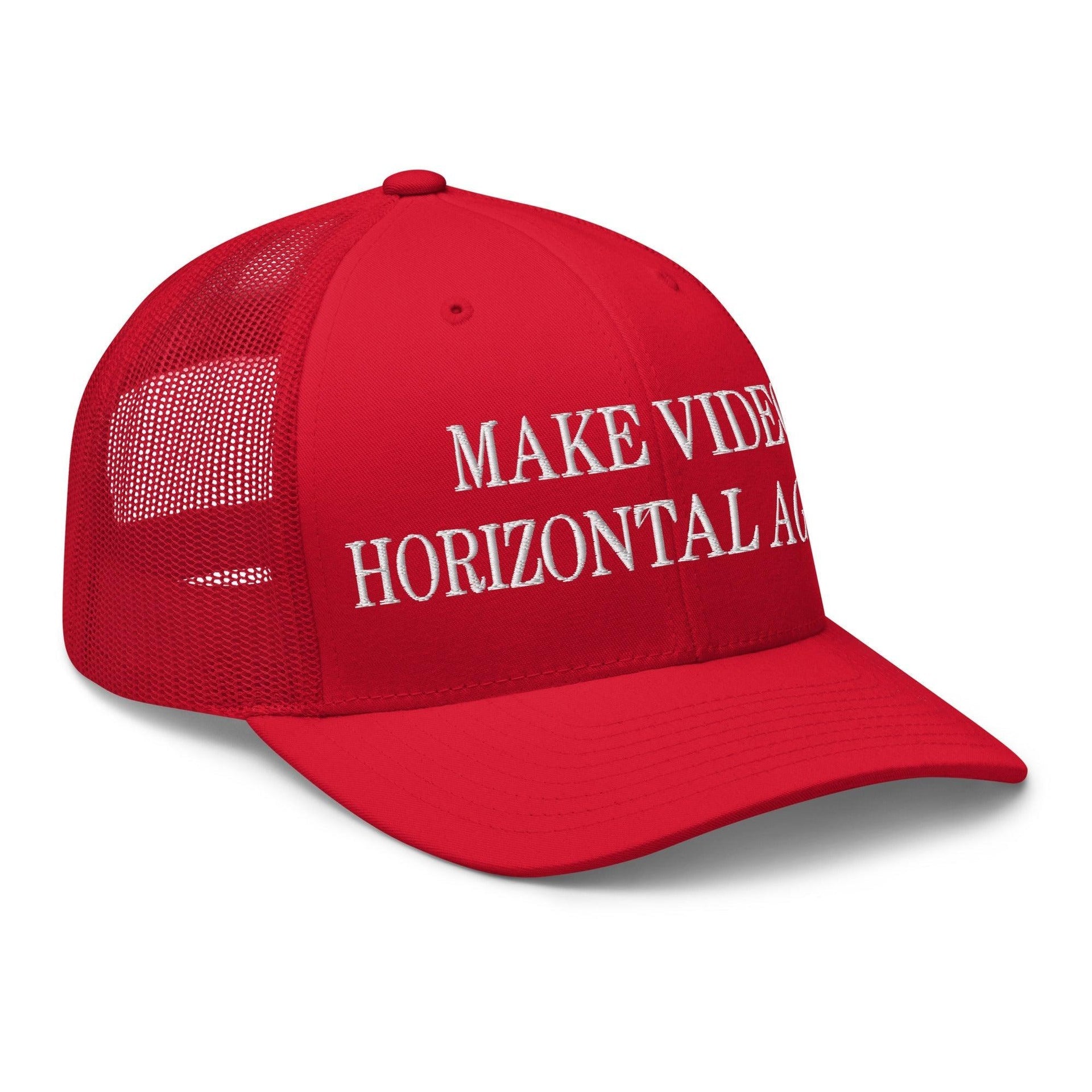 Make Video Horizontal Again Embroidered Mesh Trucker Hat Capital Crowns LADs Make Again Trucker Hats