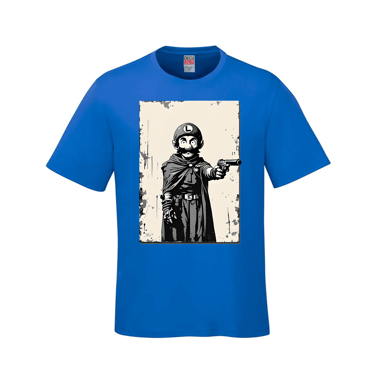 Mangione Banksy-Style T-Shirt Blue Luigi Luigi Apparel luigi mangione