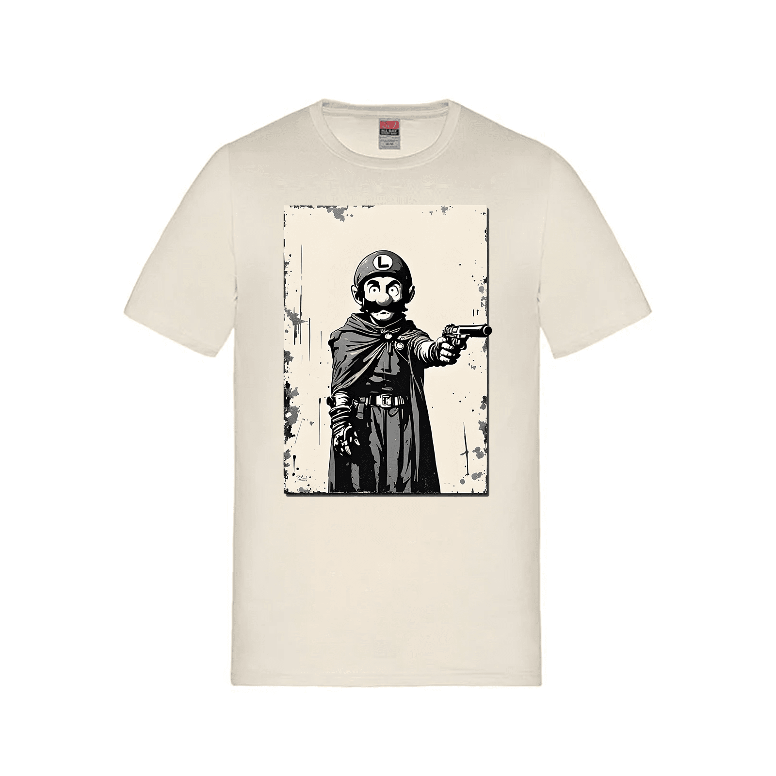 Mangione Banksy-Style T-Shirt TAN Luigi Luigi Apparel luigi mangione