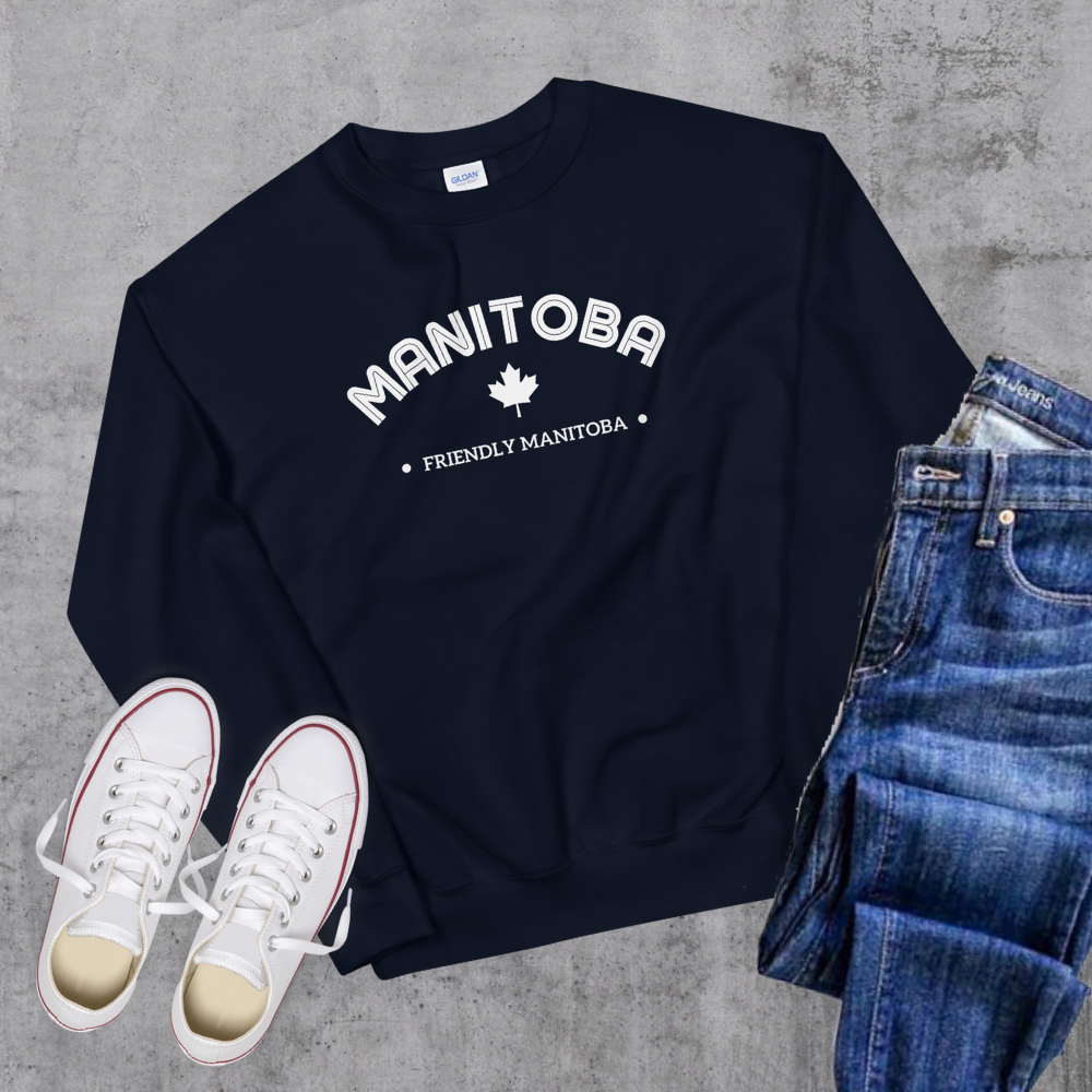 Manitoba License Crewneck Navy Canadian City Apparel Manitoba