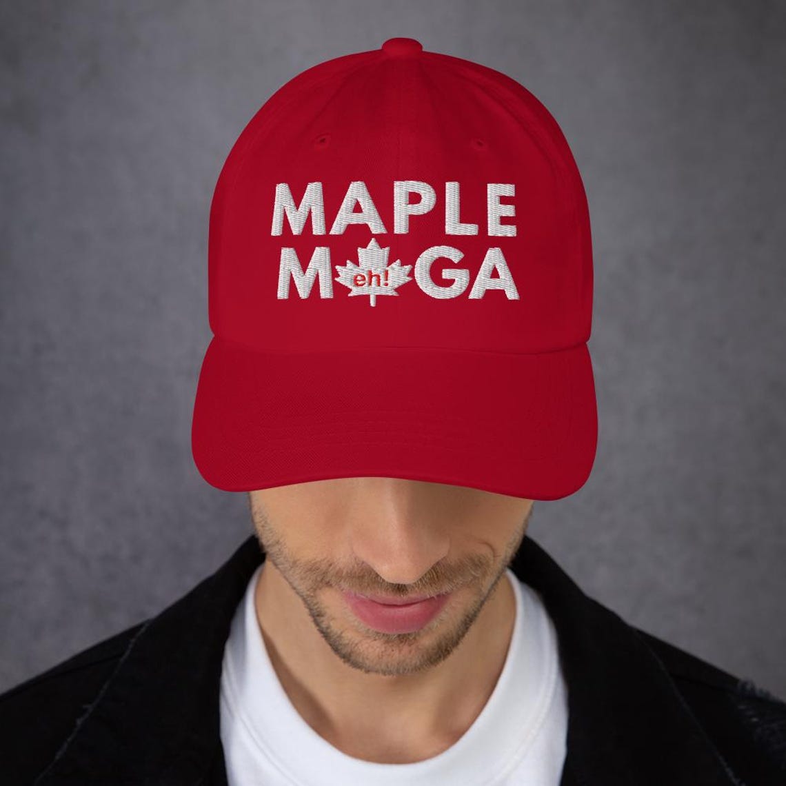 Maple MAGA - Embroidered Dad Hat Style Baseball Cap Canada hat made in canada Make Canada Great Again MCGA