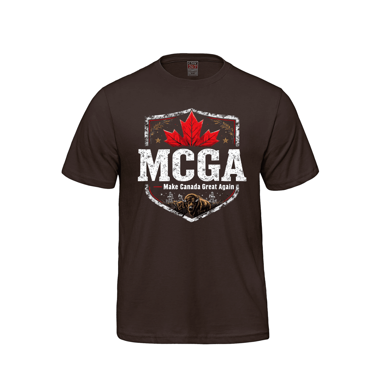 MCGA Heritage Shield T-Shirt - 08 Brown Canada Make Canada Great Again MCGA T-Shirts - Premium