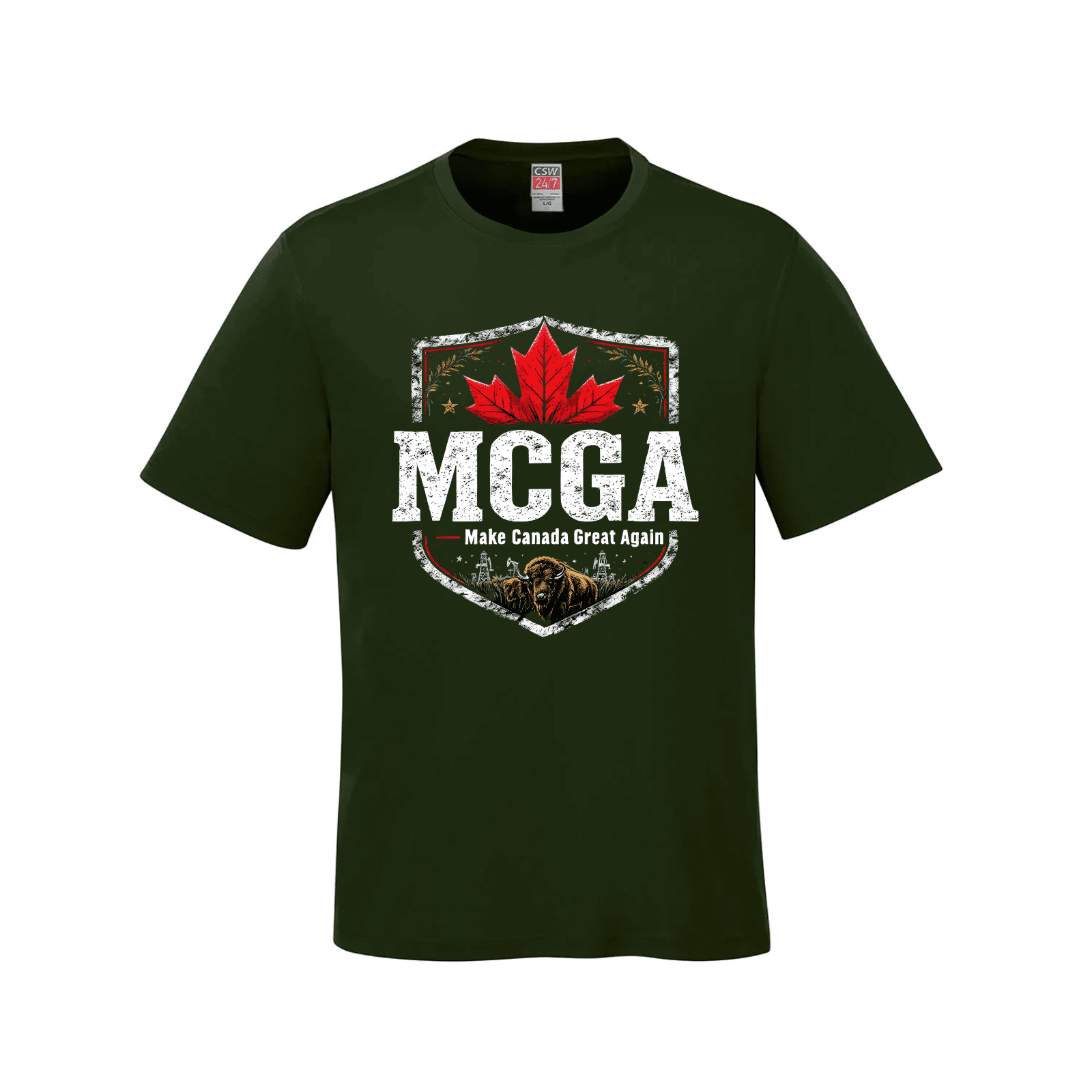 MCGA Heritage Shield T-Shirt - 08 Forest Green Canada Make Canada Great Again MCGA T-Shirts - Premium